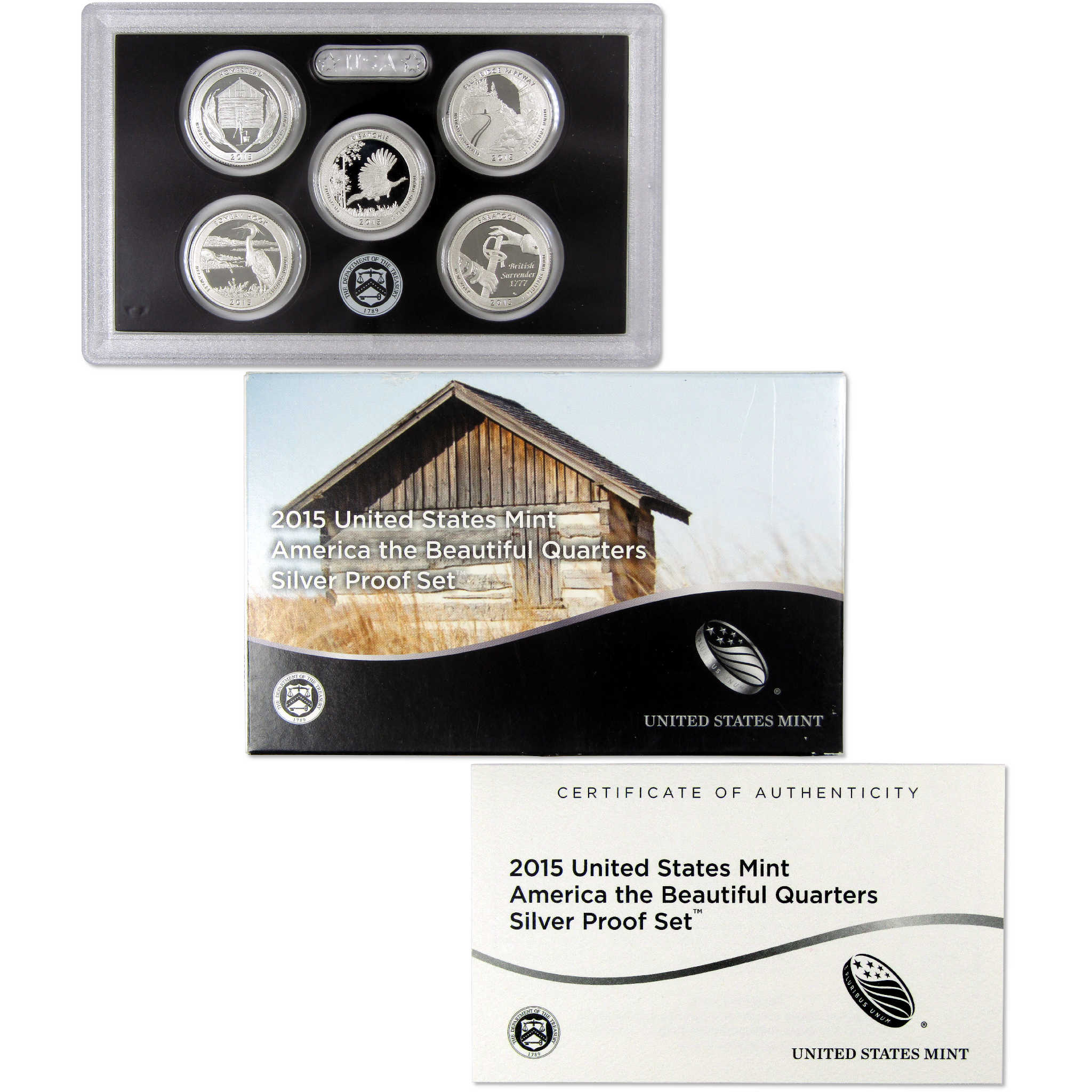 2015 America the Beautiful Quarter Silver Proof Set U.S. Mint OGP COA