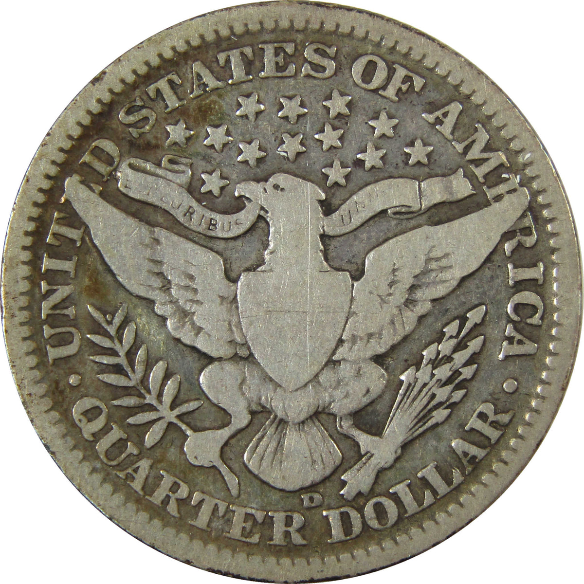 1909 D Barber Silver Quarter VG Very Good 25c Coin SKU:I28519