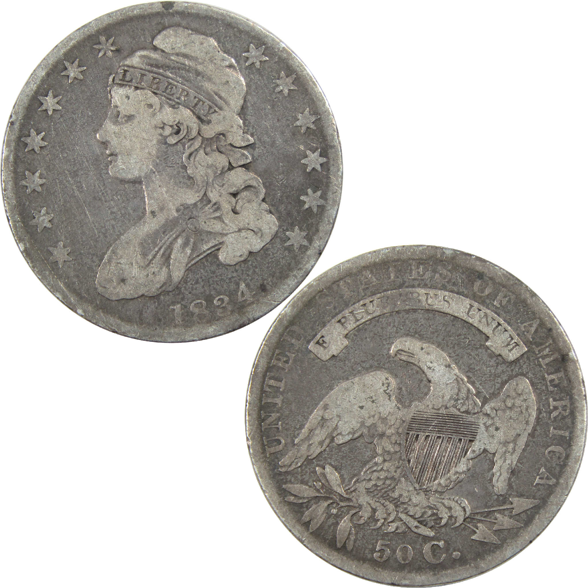 1834 Small Date & Letters Capped Bust Half Dollar AG Silver SKU:I11747