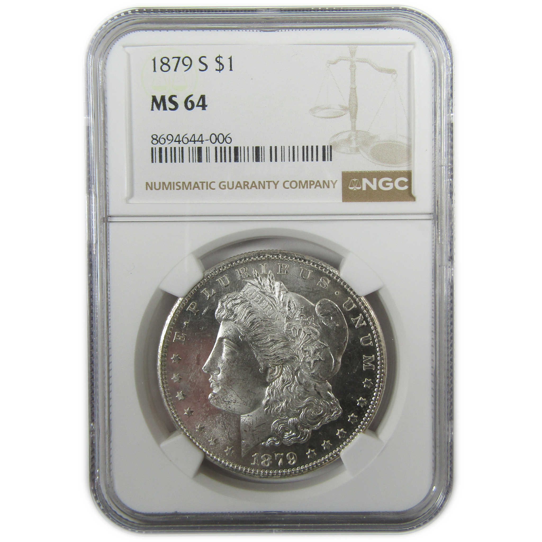 1879 S Rev 79 Morgan Silver Dollar MS 64 NGC Uncirculated SKU:I27547 - Morgan coin - Morgan silver dollar - Morgan silver dollar for sale - Profile Coins &amp; Collectibles