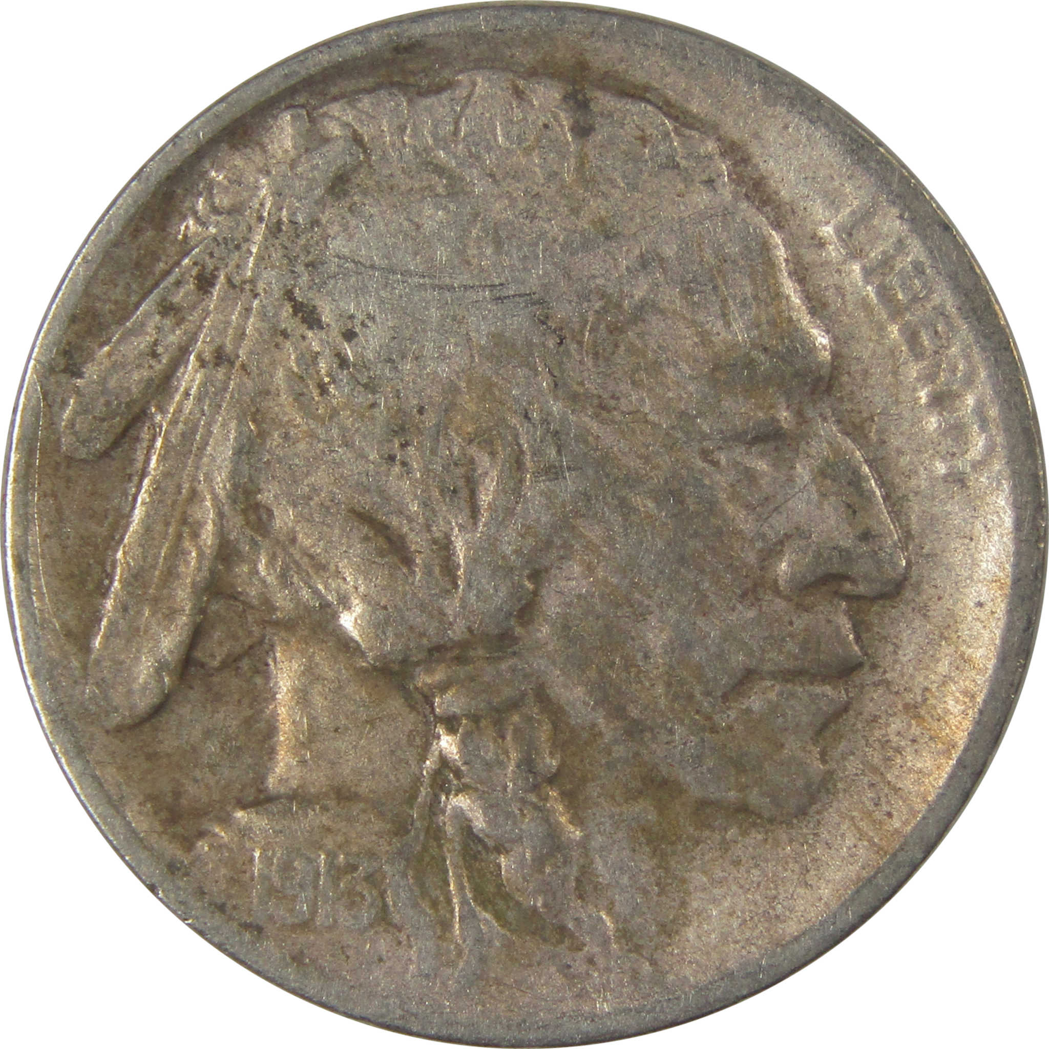 1913 S Type 1 Indian Head Buffalo Nickel F Fine Details SKU:I22899