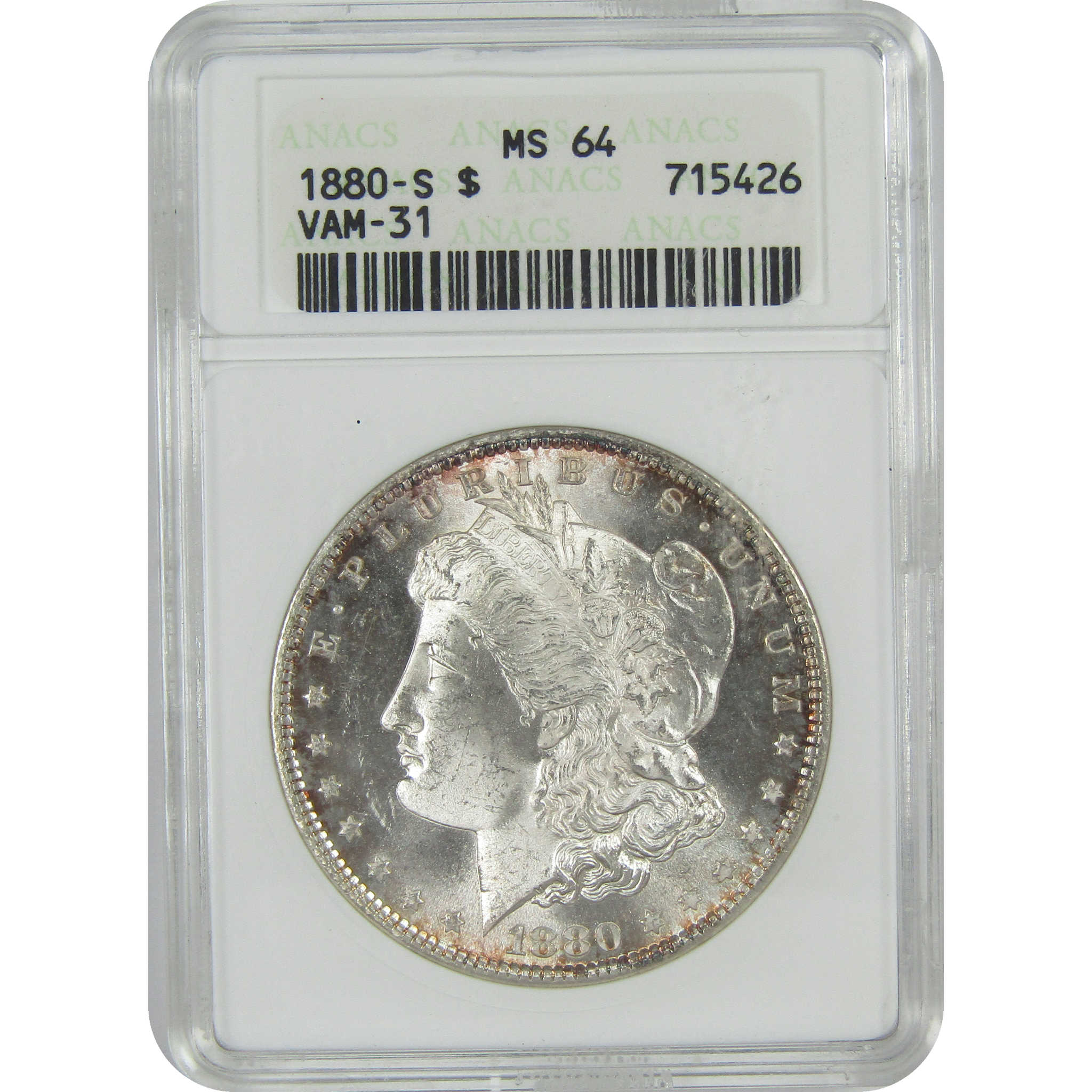 1880 S VAM-31 Morgan Dollar MS 64 ANACS Silver $1 Coin SKU:I16399 - Morgan coin - Morgan silver dollar - Morgan silver dollar for sale - Profile Coins &amp; Collectibles