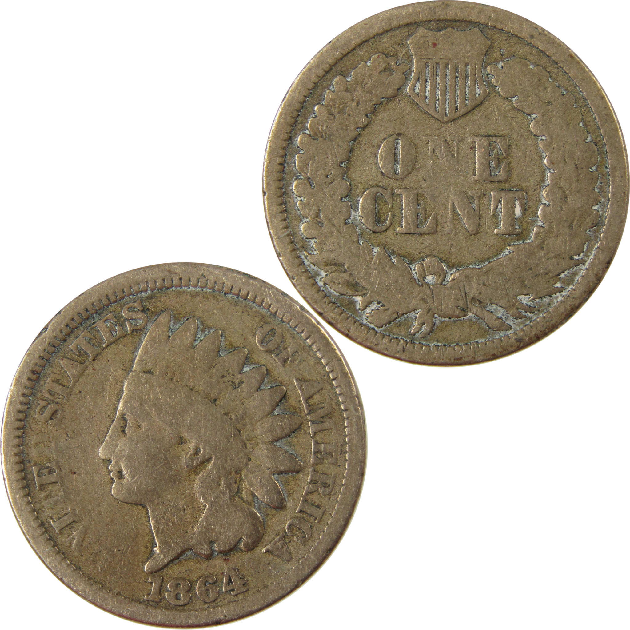 1864 Indian Head Copper-Nickel Cent G Good Details Penny SKU:CP1220