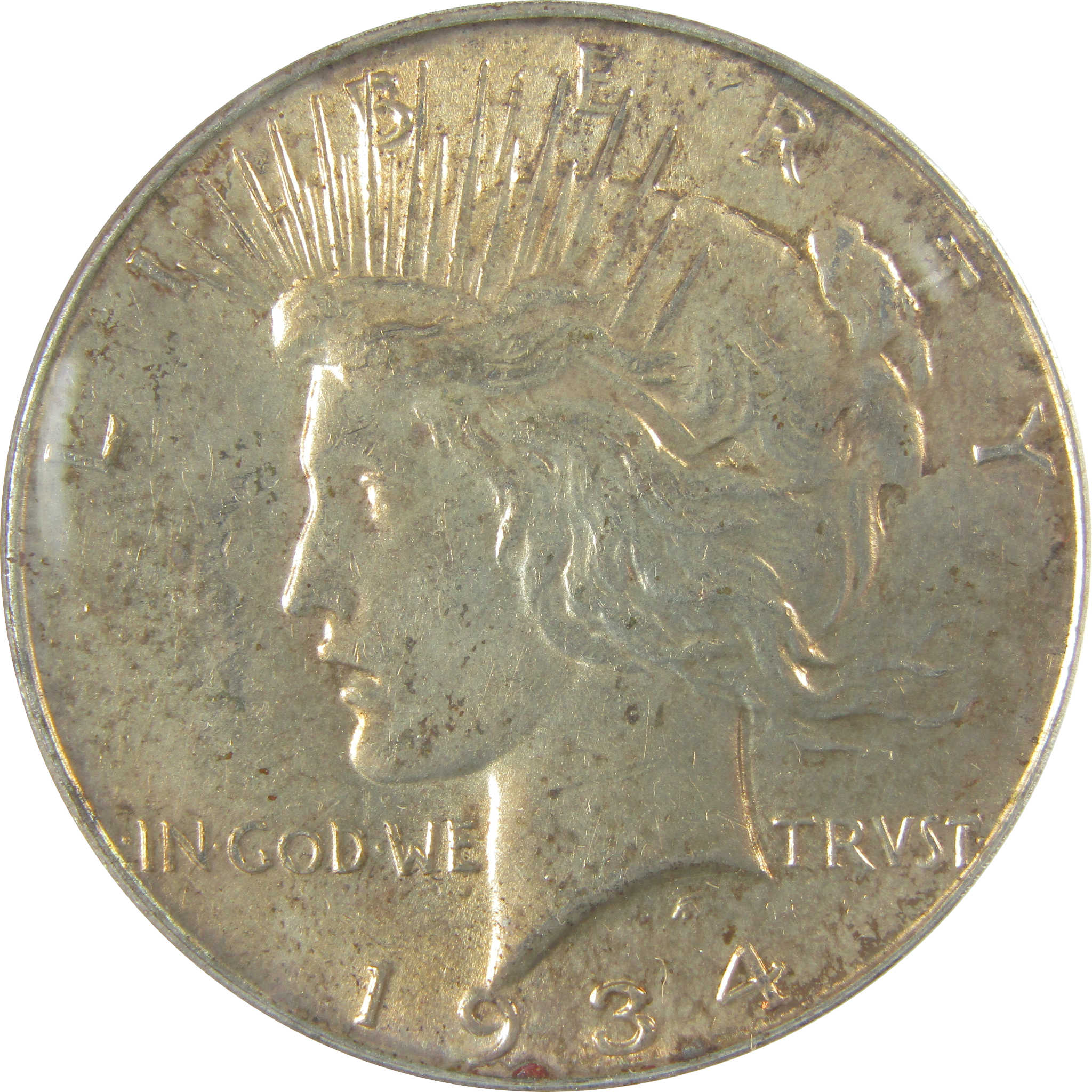 1934 Peace Dollar MS 60 Details ANACS Silver Uncirculated SKU:I21551
