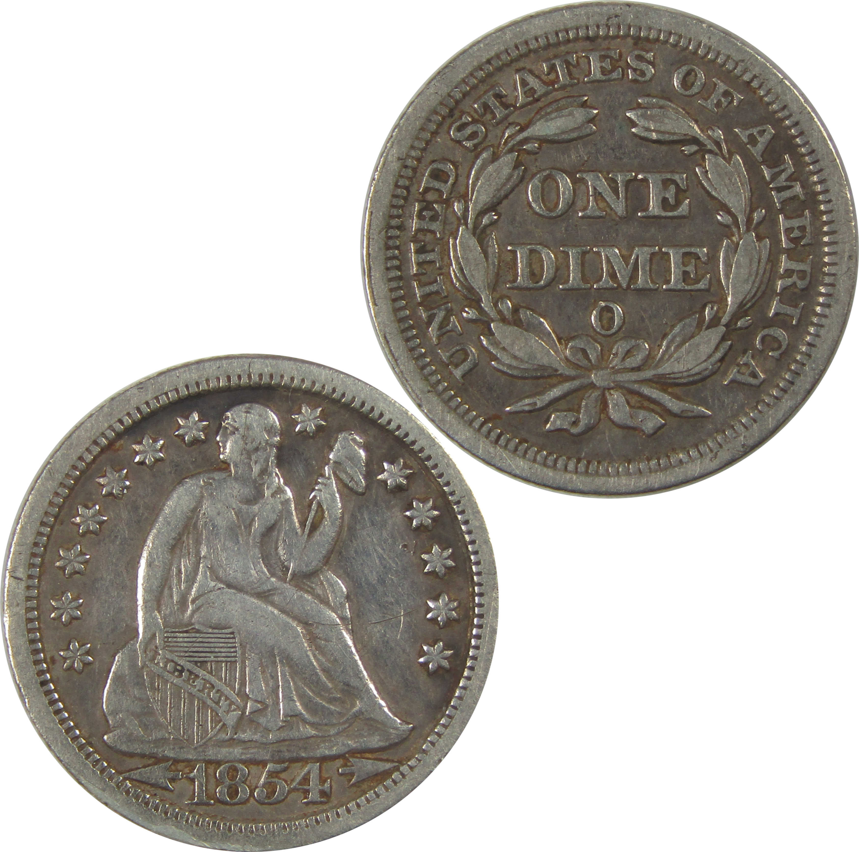 1854 O Seated Liberty Dime VF Very Fine Details Silver SKU:I20712
