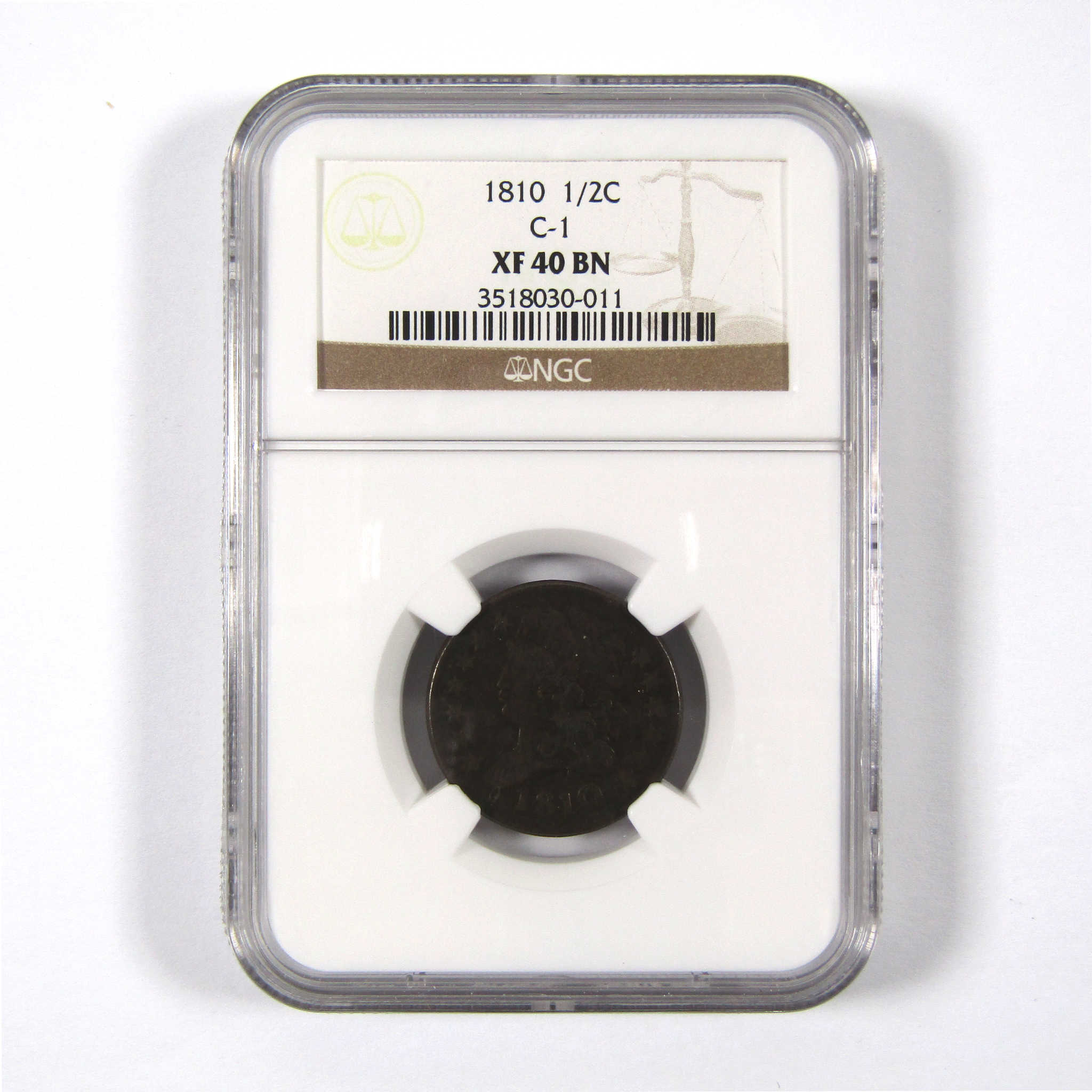 1810 Classic Head Half Cent XF 40 BN NGC Copper Penny 1/2c SKU:I8500