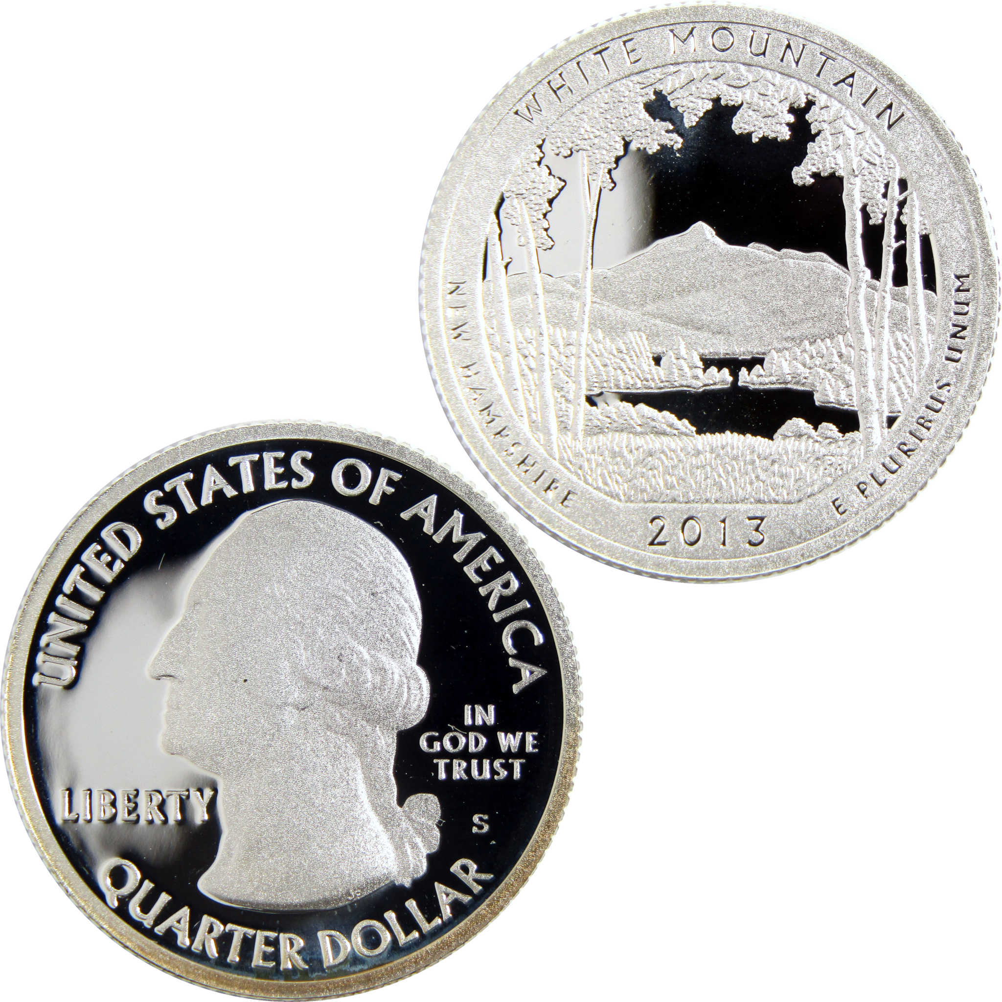 2013 S White Mountain National Forest Quarter Silver 25c Proof Coin