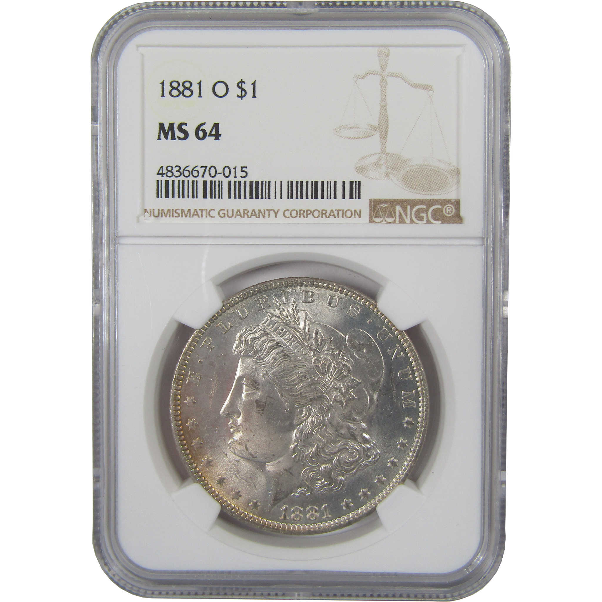 1881 O Morgan Dollar MS 64 NGC Silver Uncirculated Toned SKU:I23817