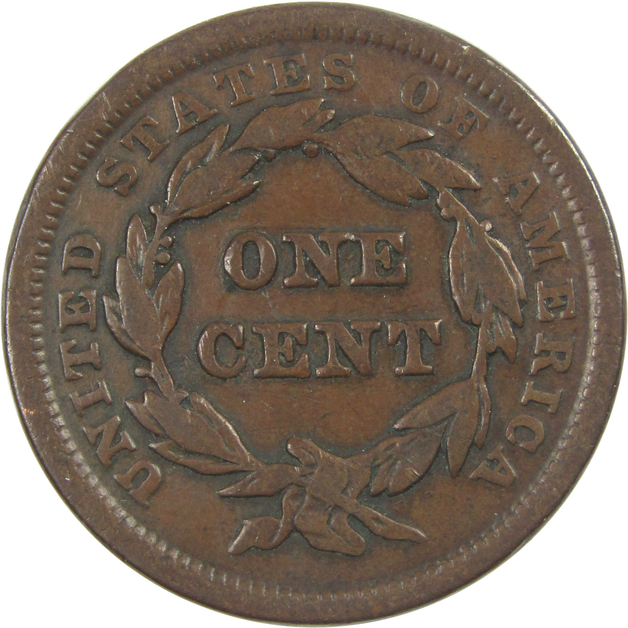 1841 Braided Hair Large Cent F Fine Copper Penny 1c Coin SKU:I15348