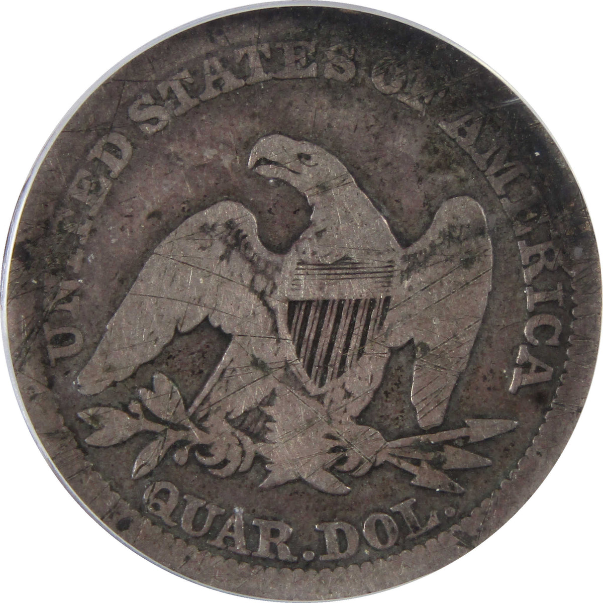 1845 Seated Liberty Silver Quarter VG 8 ICG 25c Coin SKU:I29086
