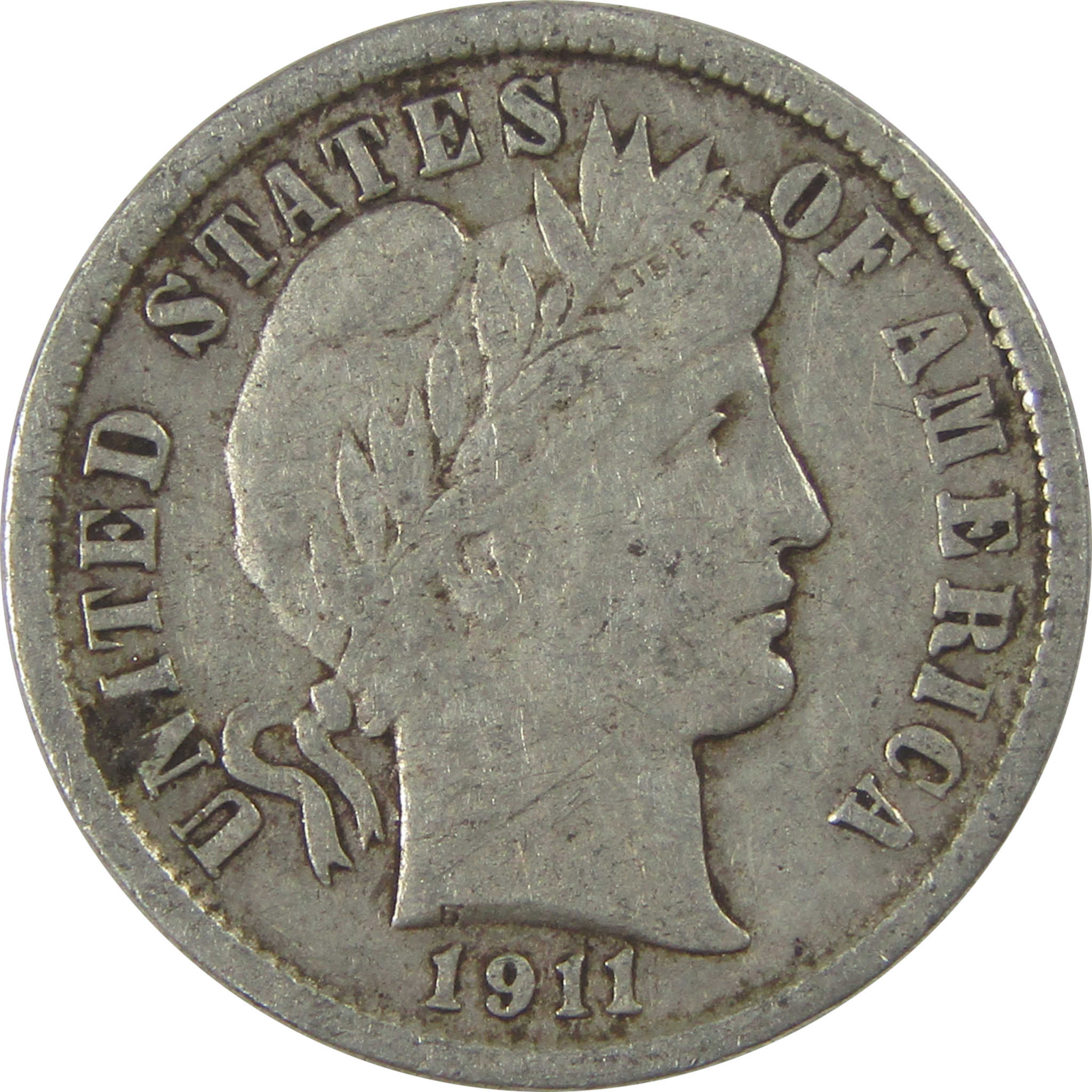 1911 D Barber Dime XF EF Extremely Fine Silver 10c Coin SKU:I21107