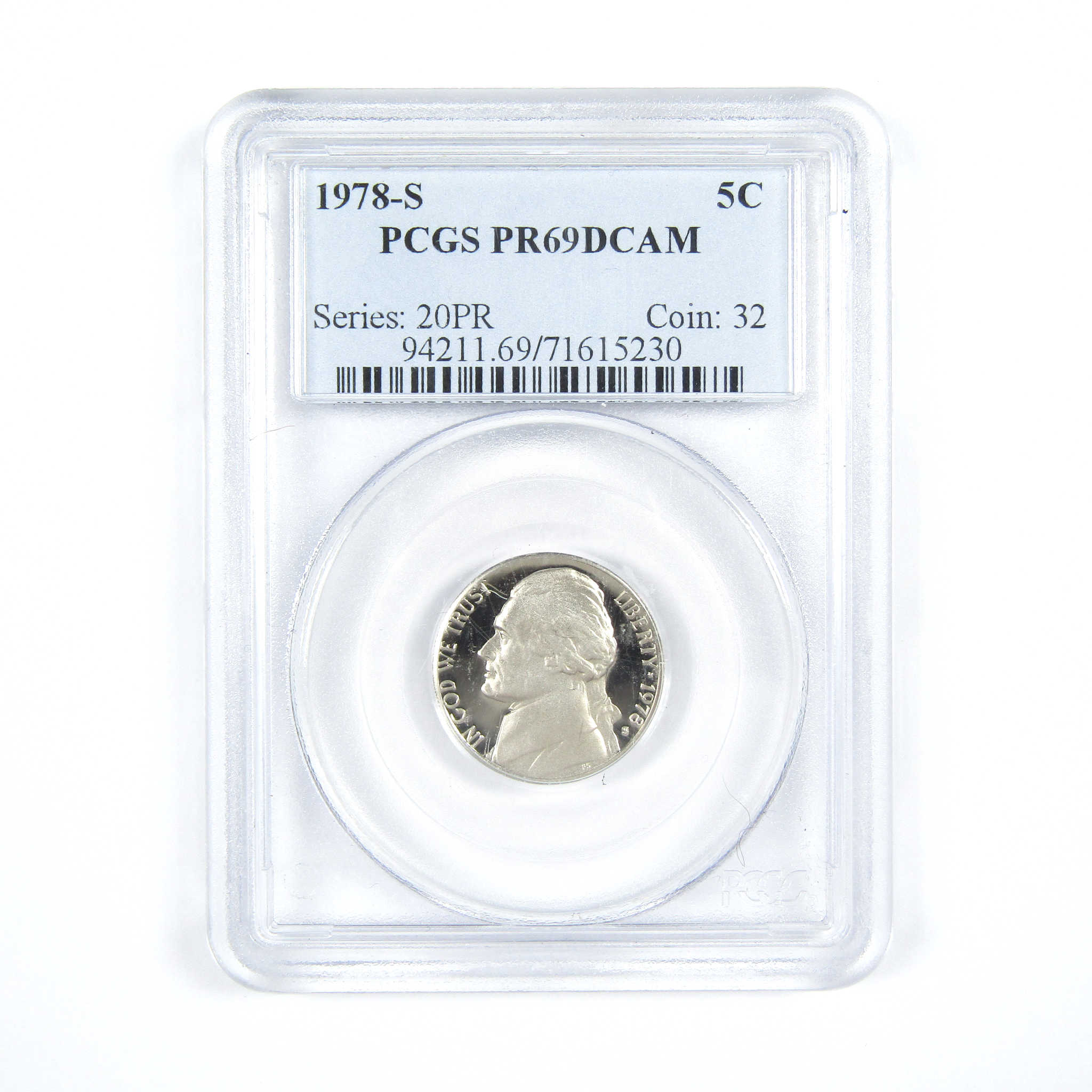 1978 S Jefferson Nickel PR 69 DCAM PCGS 5c Proof Coin SKU:CPC7451