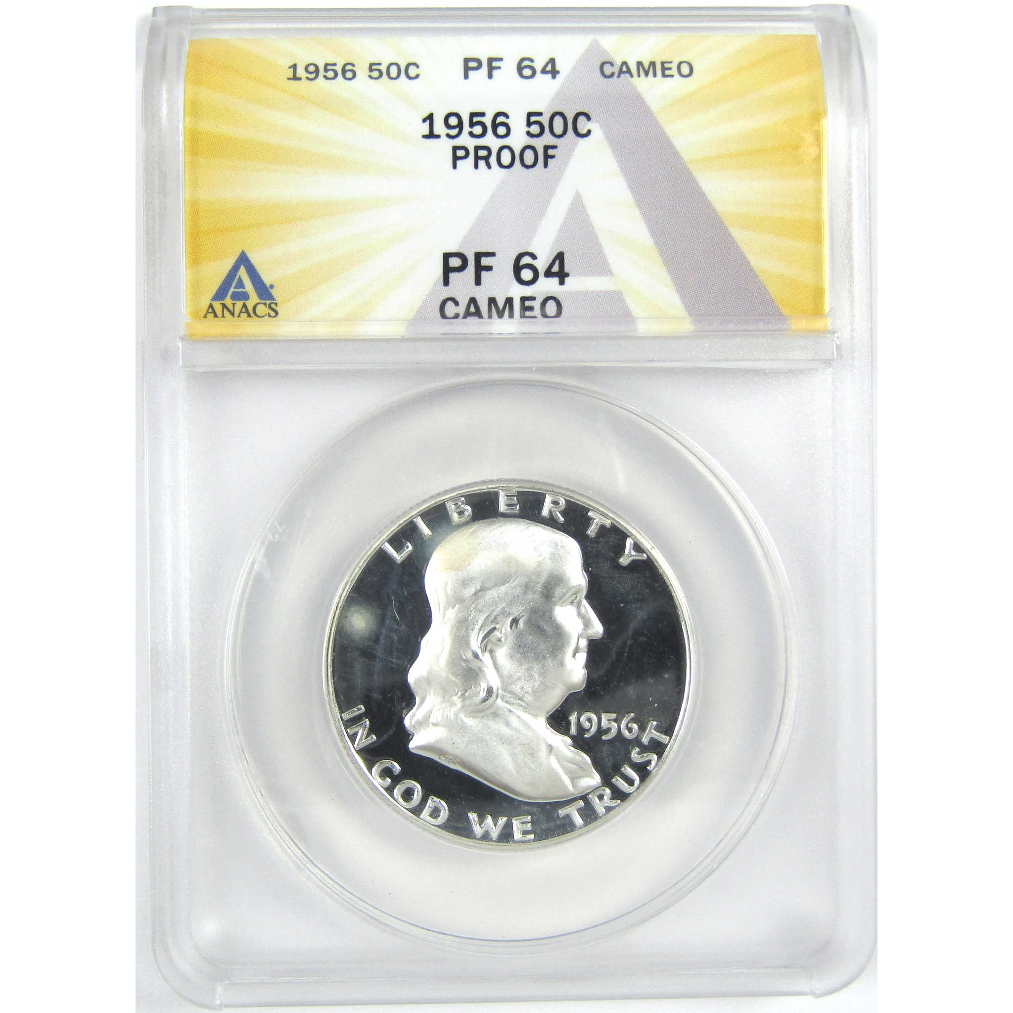 1956 Type 2 Franklin Half Dollar PF 64 CAM ANACS Silver SKU:I16360