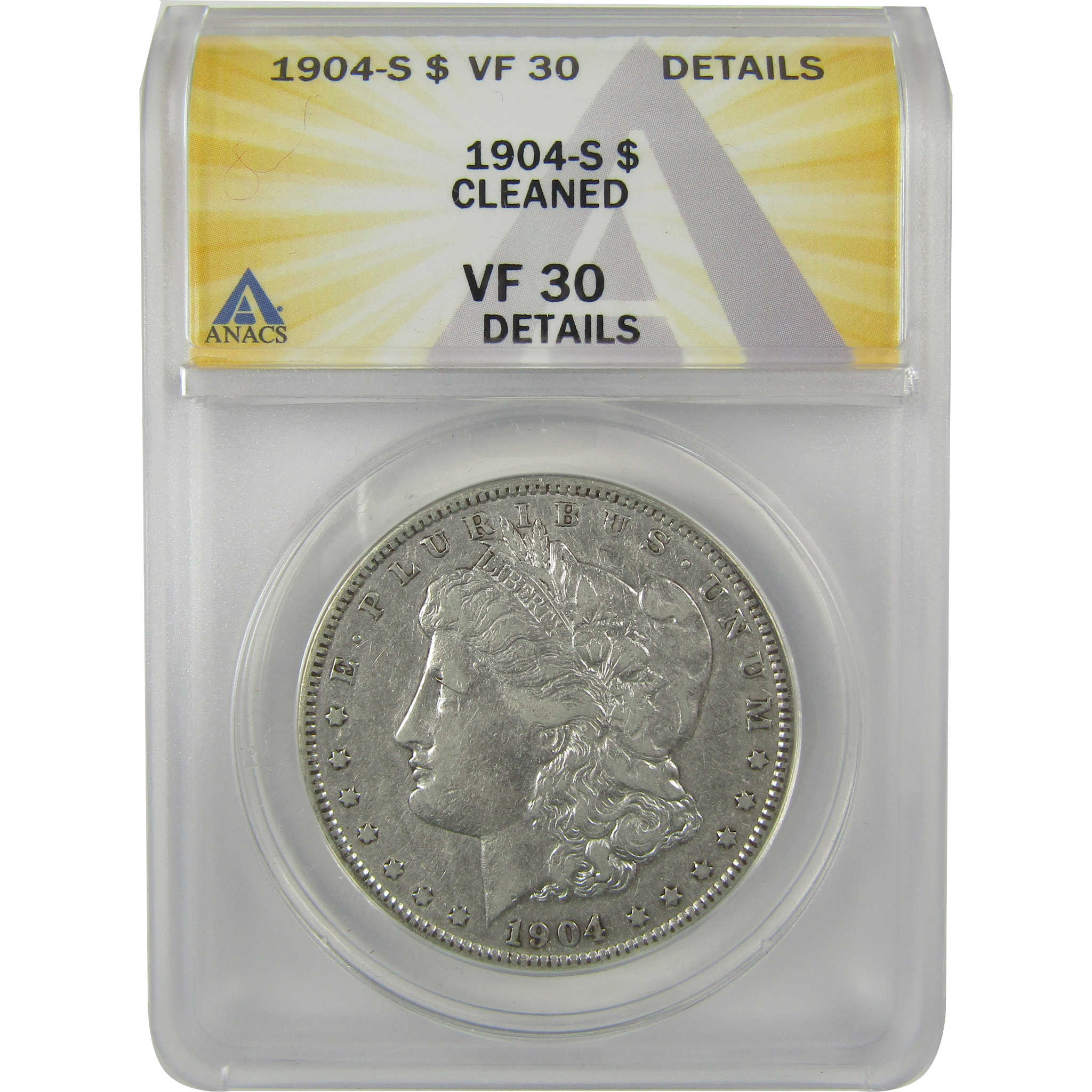 1904 S Morgan Dollar VF 30 Details ANACS Silver $1 Coin SKU:I21162 - Morgan coin - Morgan silver dollar - Morgan silver dollar for sale - Profile Coins &amp; Collectibles
