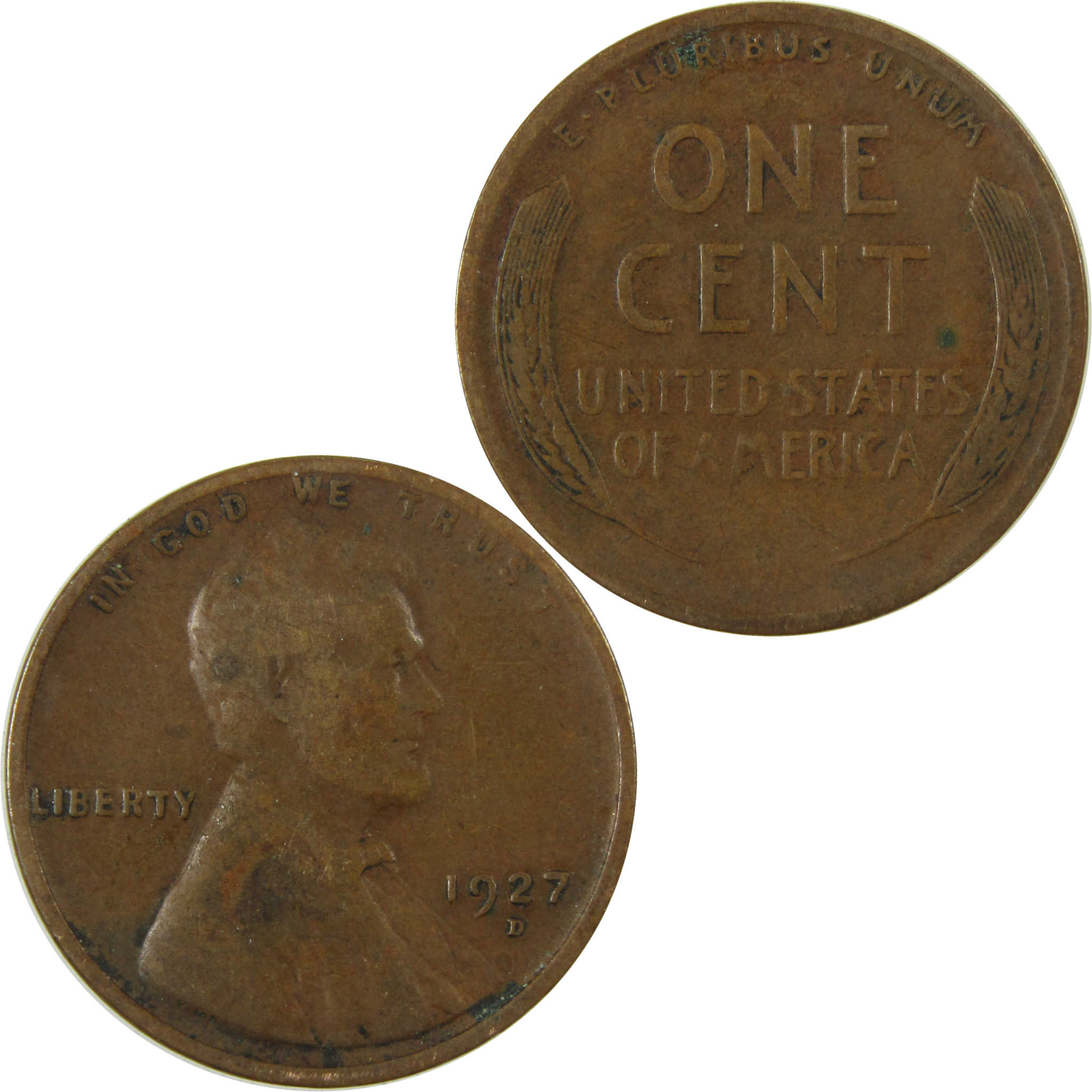 1927 D Lincoln Wheat Cent F Fine Penny 1c Coin SKU:I27198