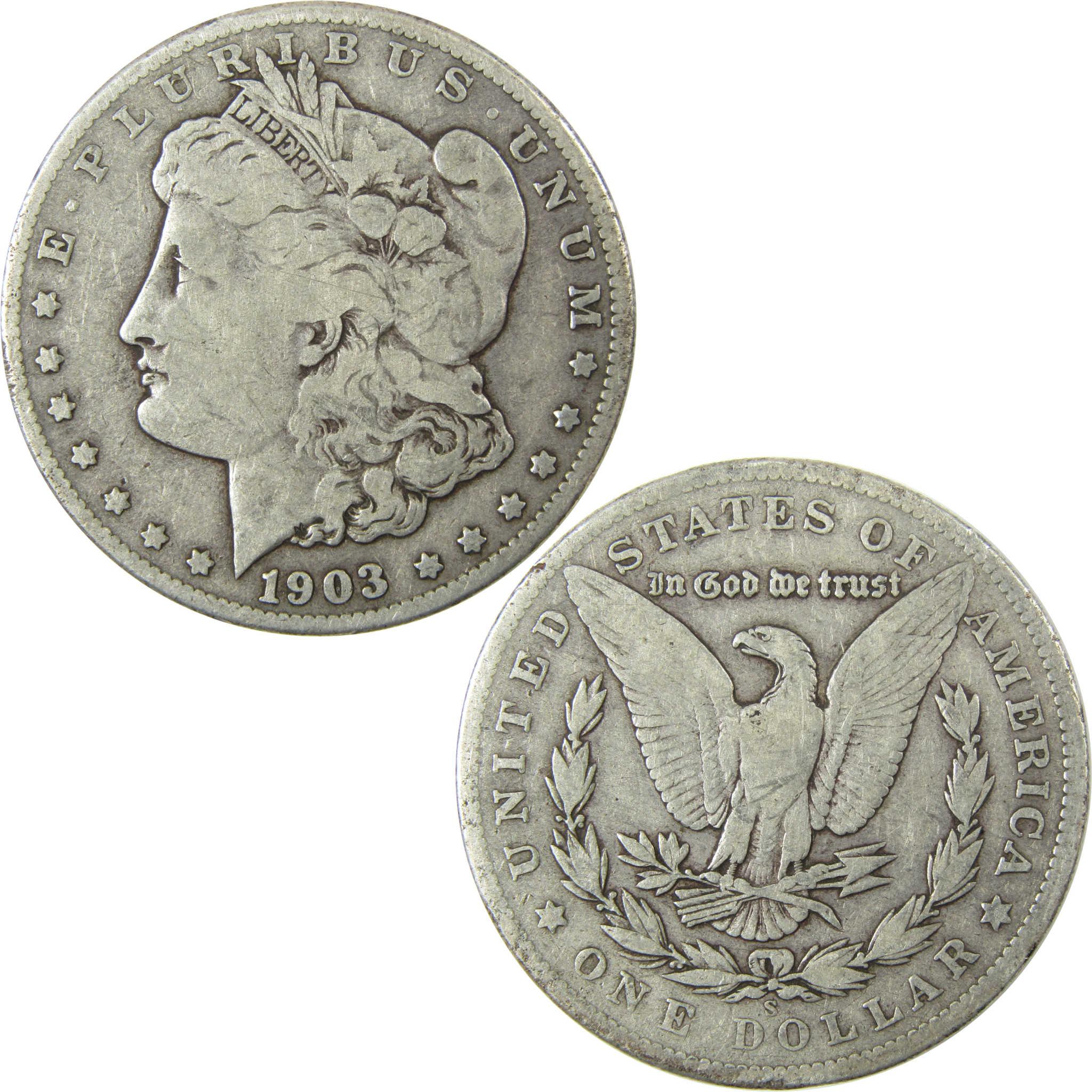 1903 S Morgan Silver Dollar F Fine $1 Coin Collectible SKU:CP1375 - Morgan coin - Morgan silver dollar - Morgan silver dollar for sale - Profile Coins &amp; Collectibles