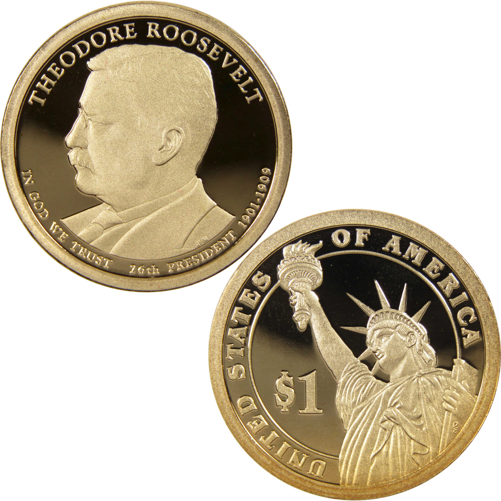 2013 S Theodore Roosevelt Presidential Dollar Choice Proof $1 Coin