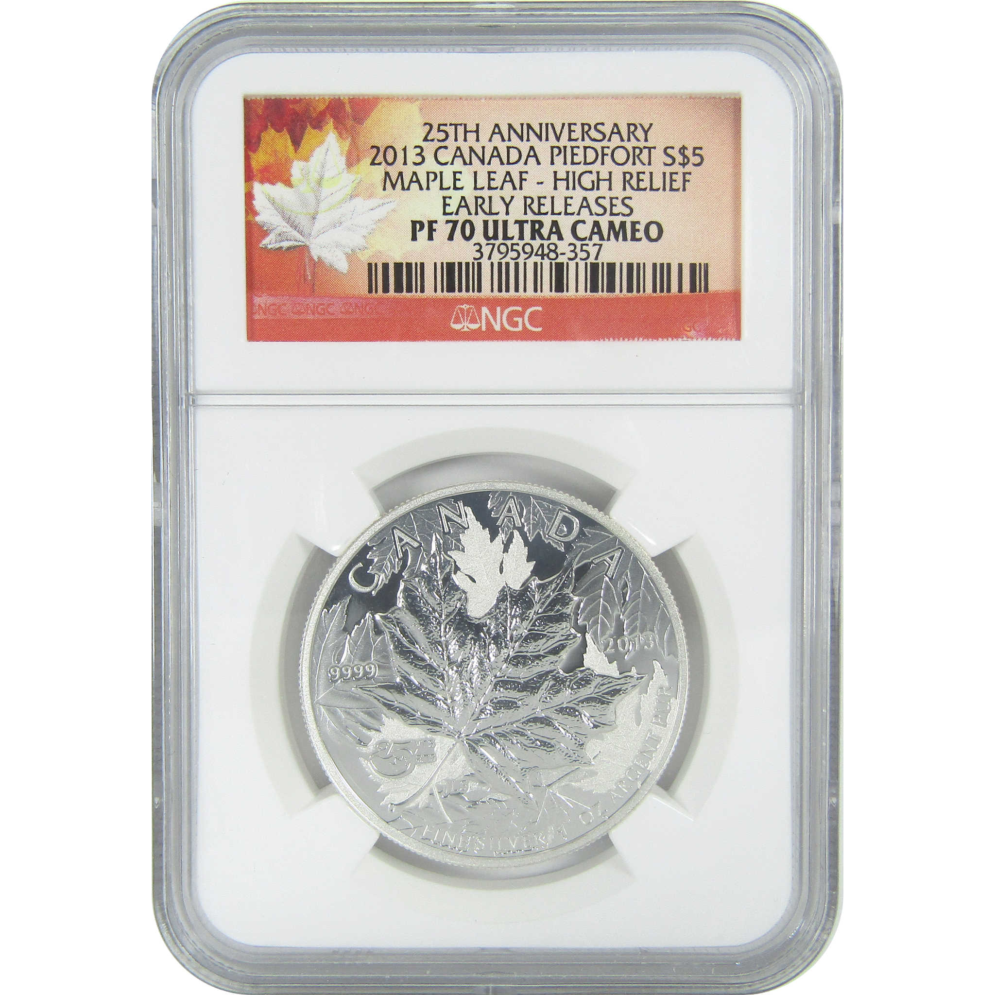 2013 Canadian Maple Leaf PF 70 UCAM NGC Silver Piedfort SKU:CPC9405