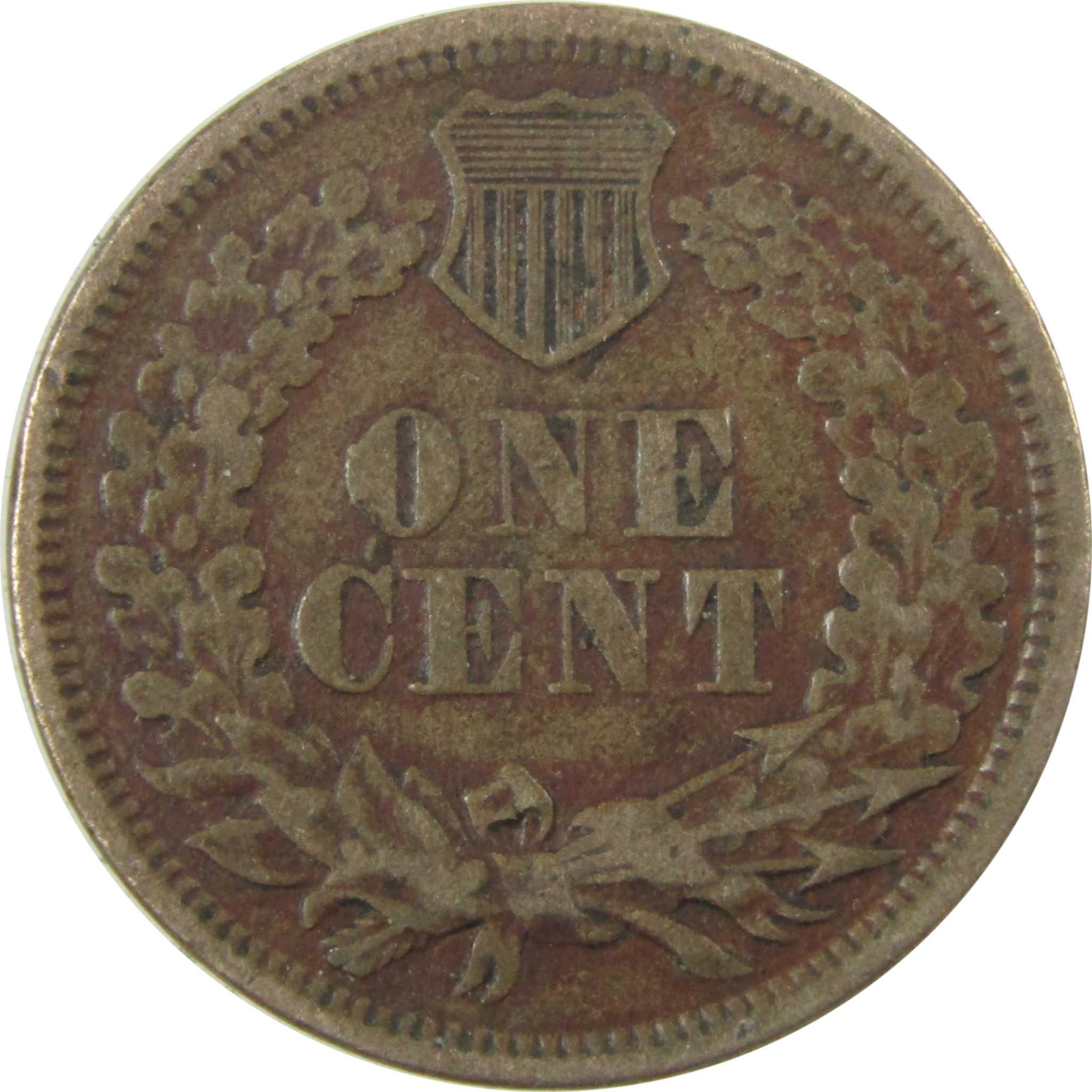 1860 Pointed Bust Indian Head Cent F Fine Details Penny SKU:CP1161