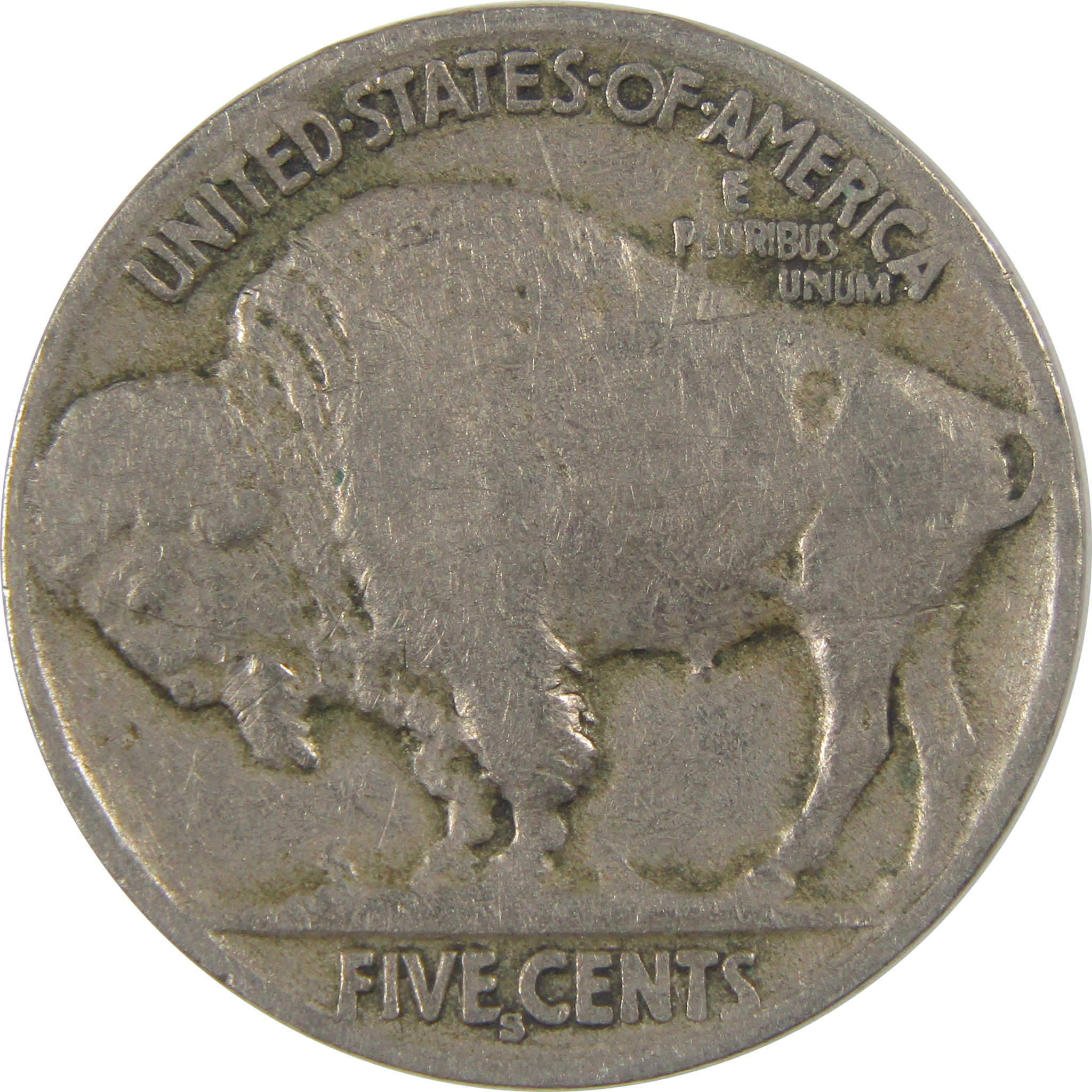 1916 S Indian Head Buffalo Nickel F Fine 5c Coin SKU:I23434