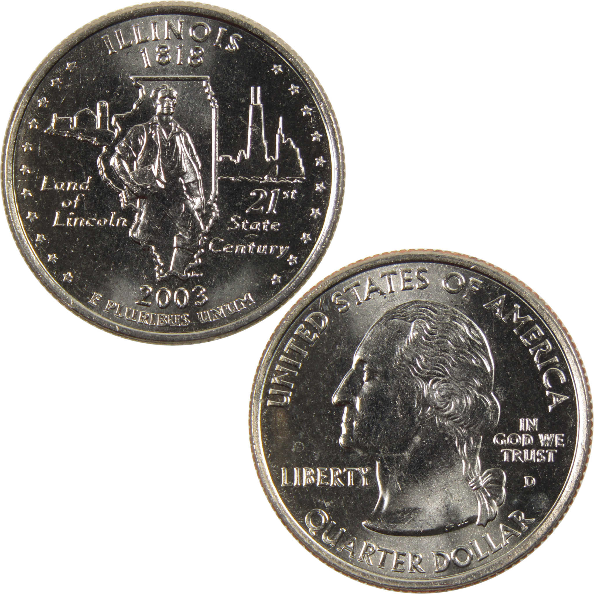 2003 D Illinois State Quarter BU Uncirculated Clad 25c Coin