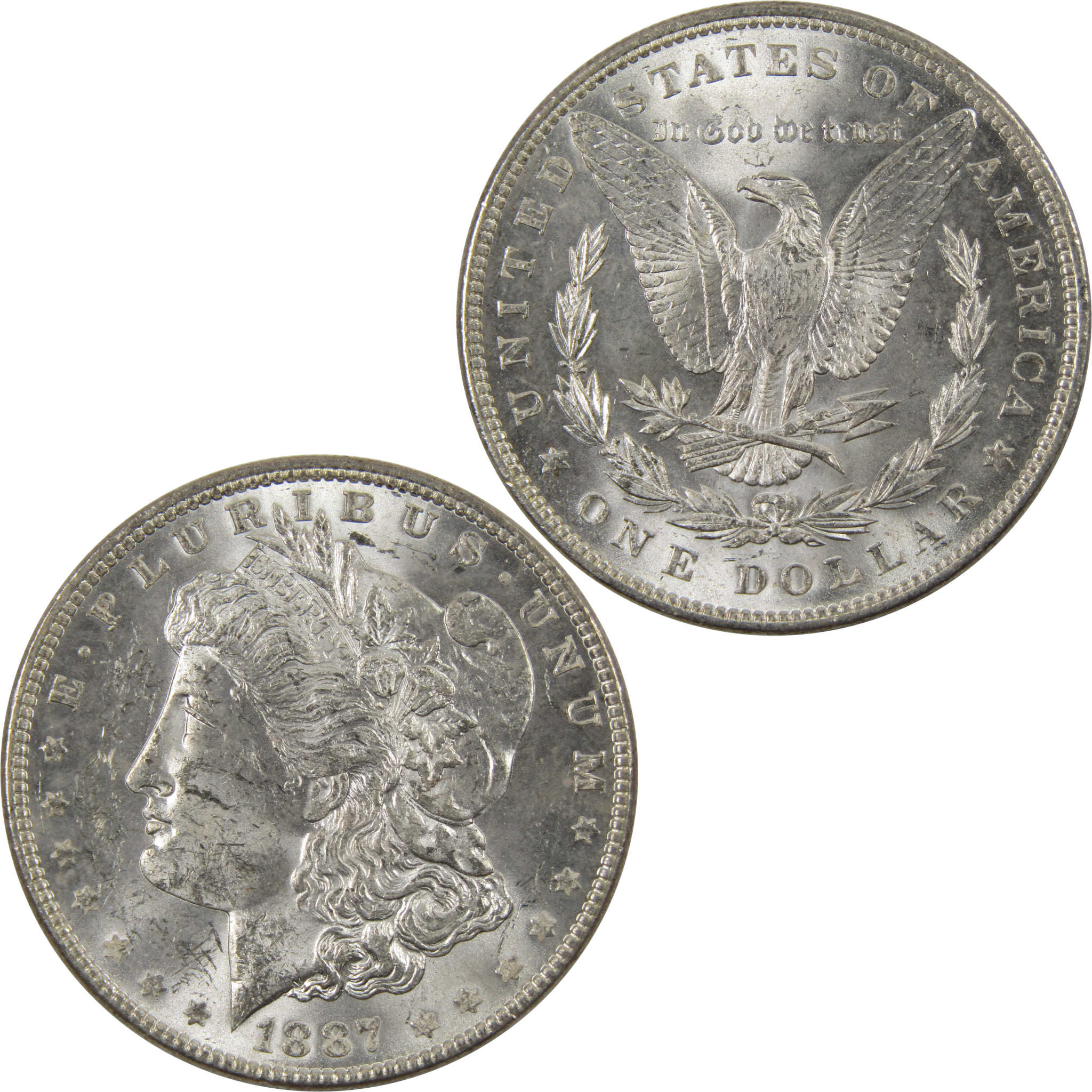 1887 Morgan Dollar BU Uncirculated Silver $1 Coin SKU:I10204 - Morgan coin - Morgan silver dollar - Morgan silver dollar for sale - Profile Coins &amp; Collectibles