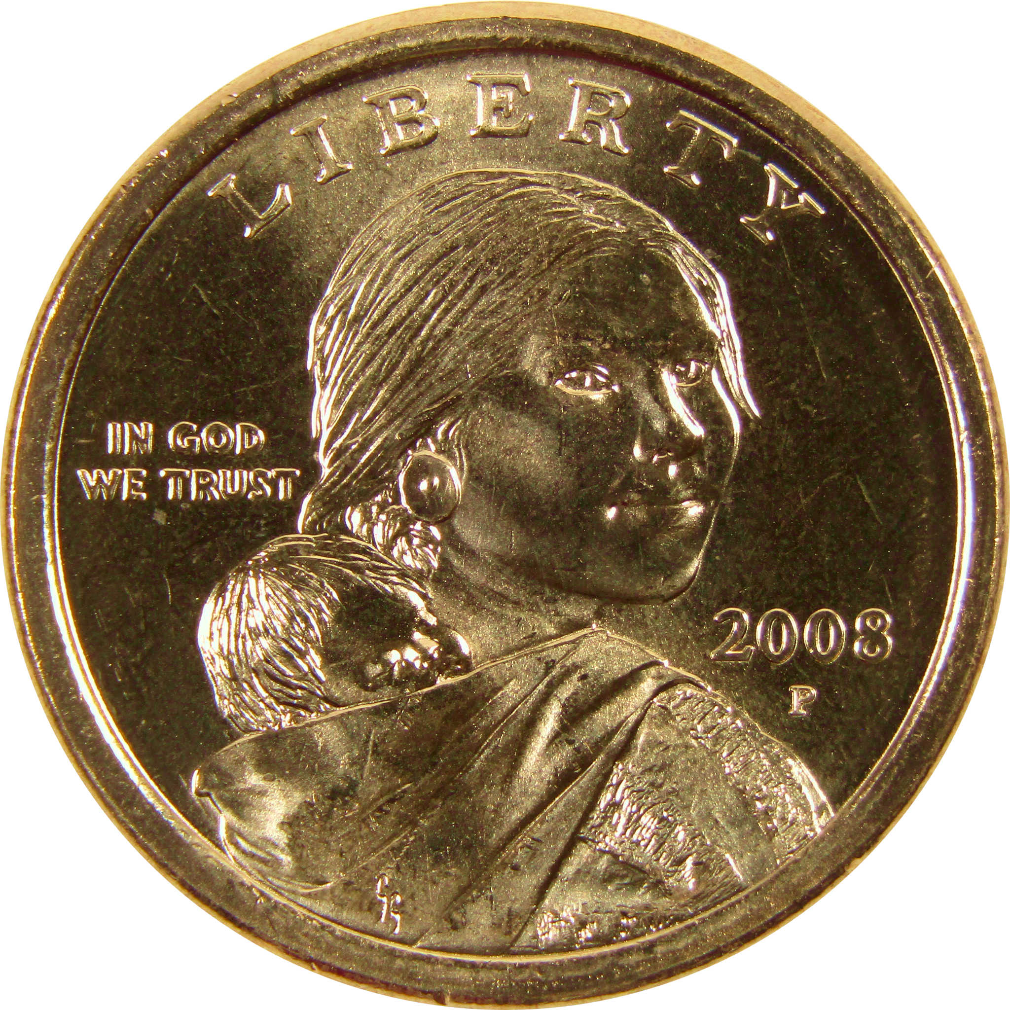 2008 P Sacagawea Native American Dollar BU Uncirculated $1 Coin