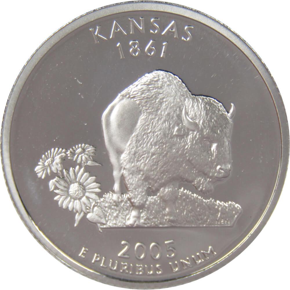2005 S Kansas State Silver Quarter Proof 25c Coin Collectible