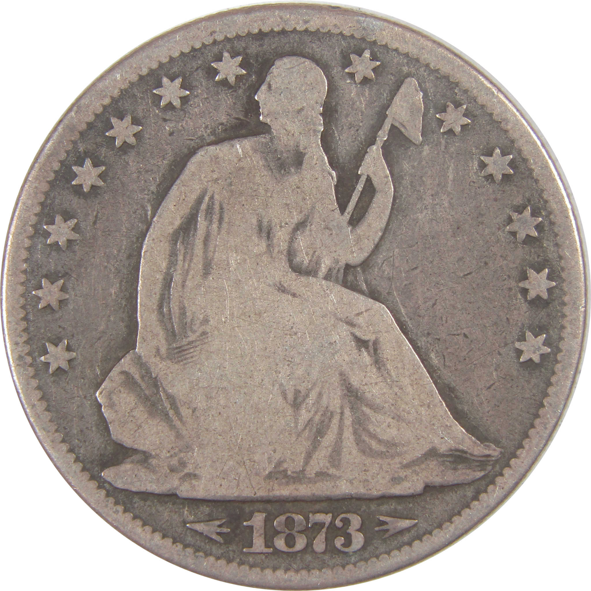 1873 Arrows Seated Liberty Half Dollar G Good Silver 50c SKU:I17142