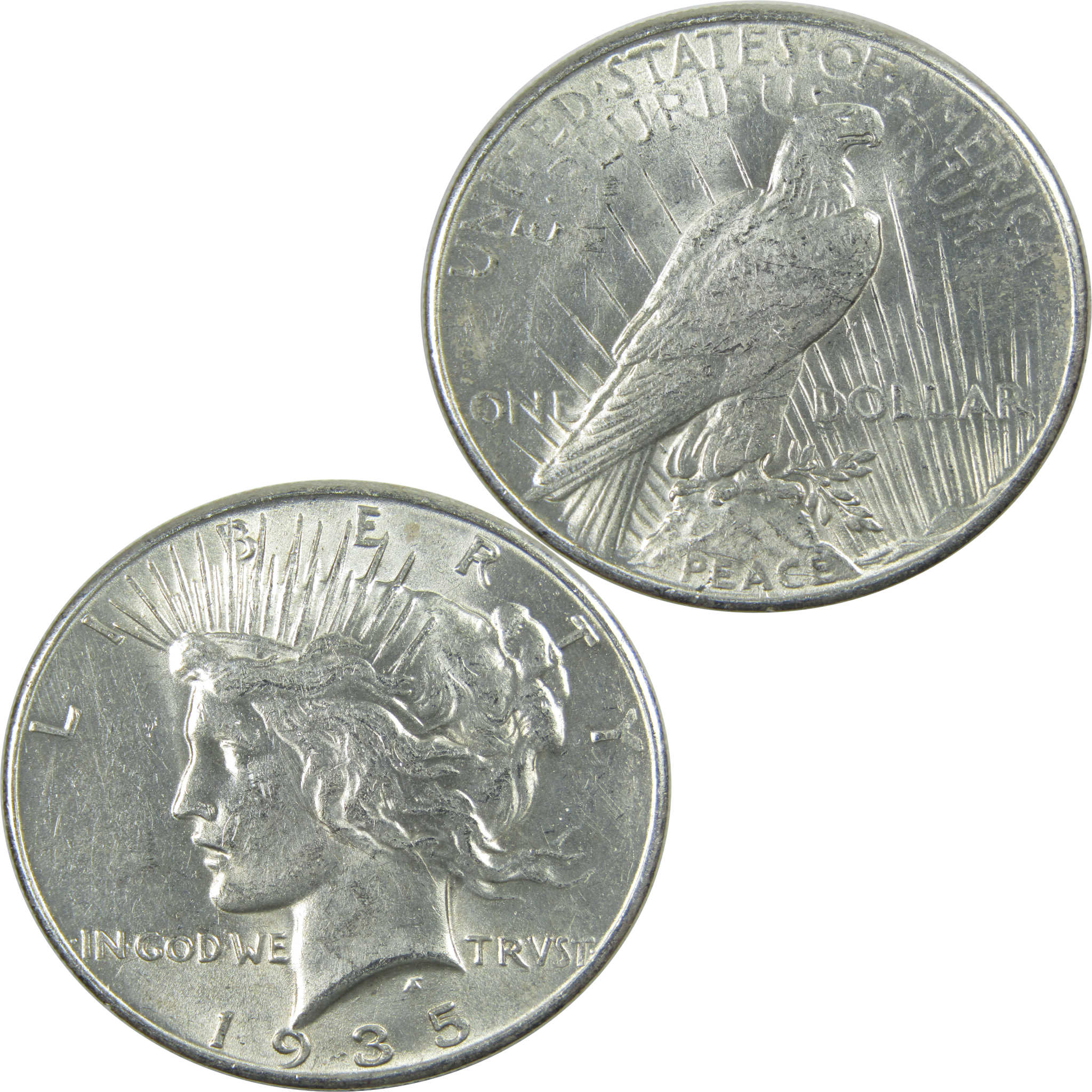 1935 Peace Dollar AU About Uncirculated Silver $1 Coin SKU:I15470