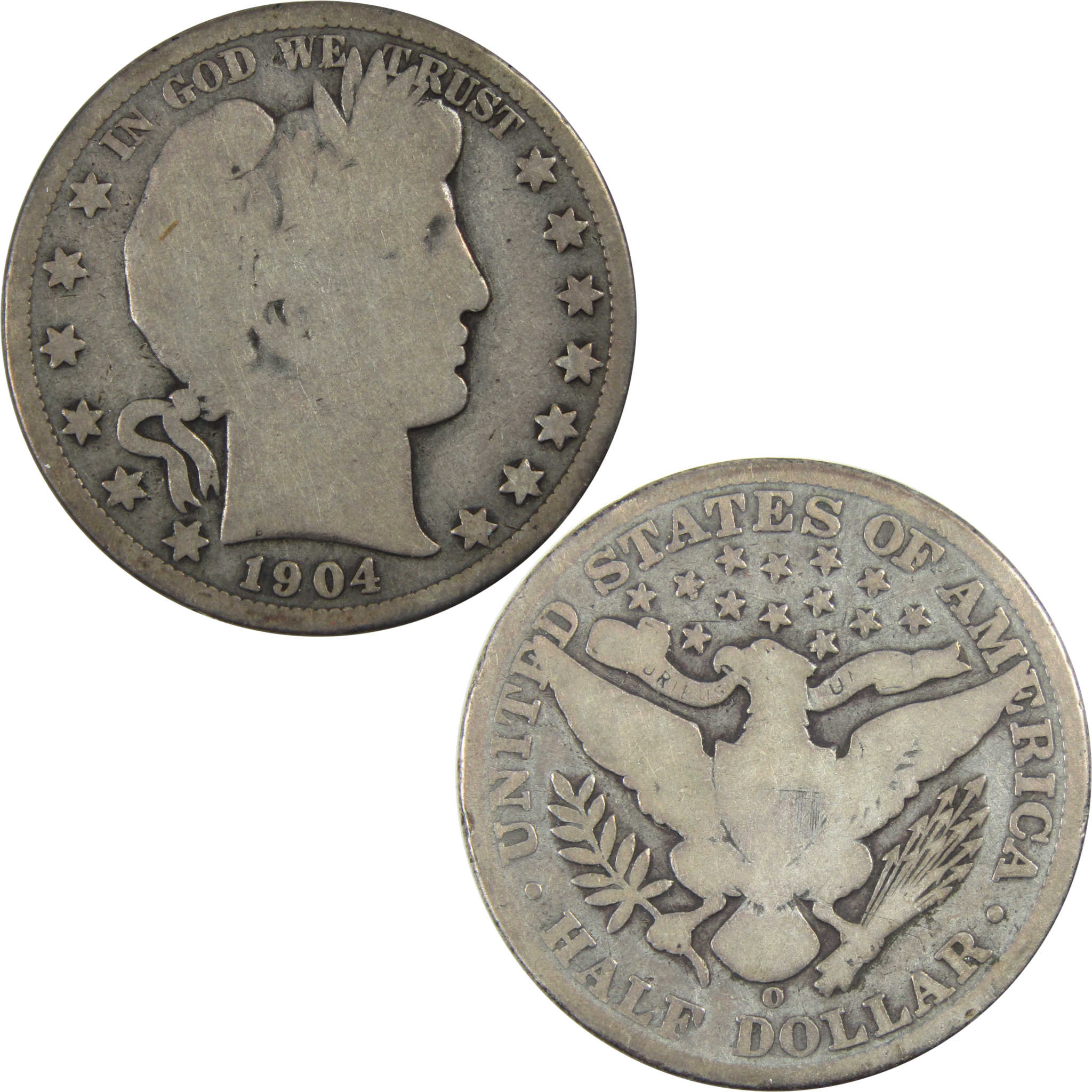 1904 O Barber Half Dollar G Good Silver 50c Coin SKU:I13449