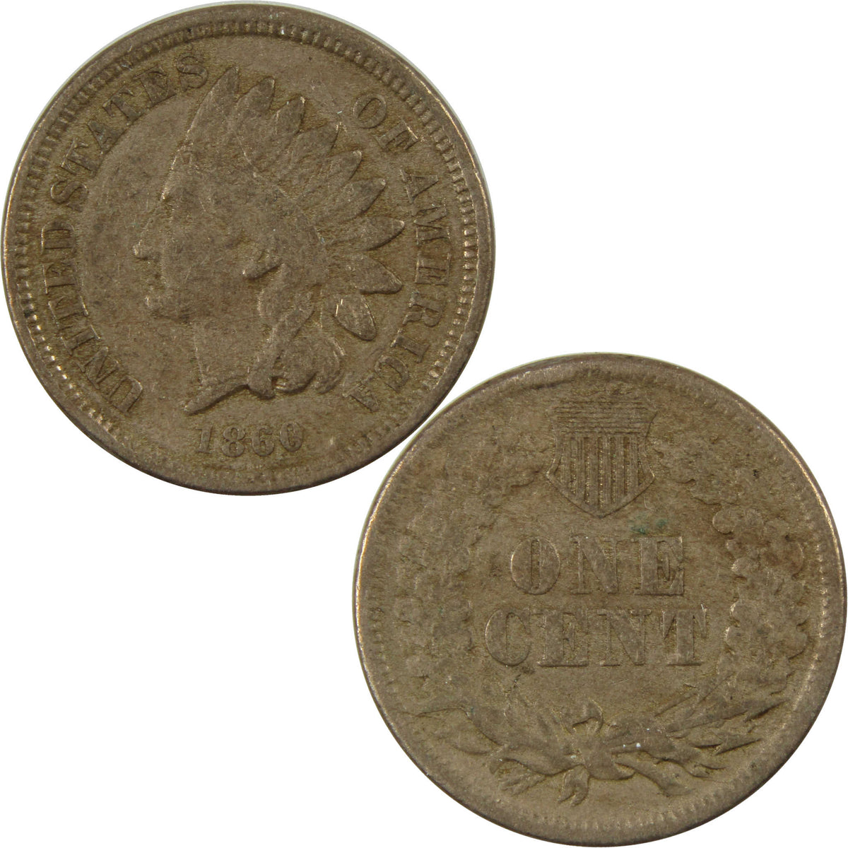 1860 Indian Head Cent VF Very Fine Penny 1c Coin SKU:I28628