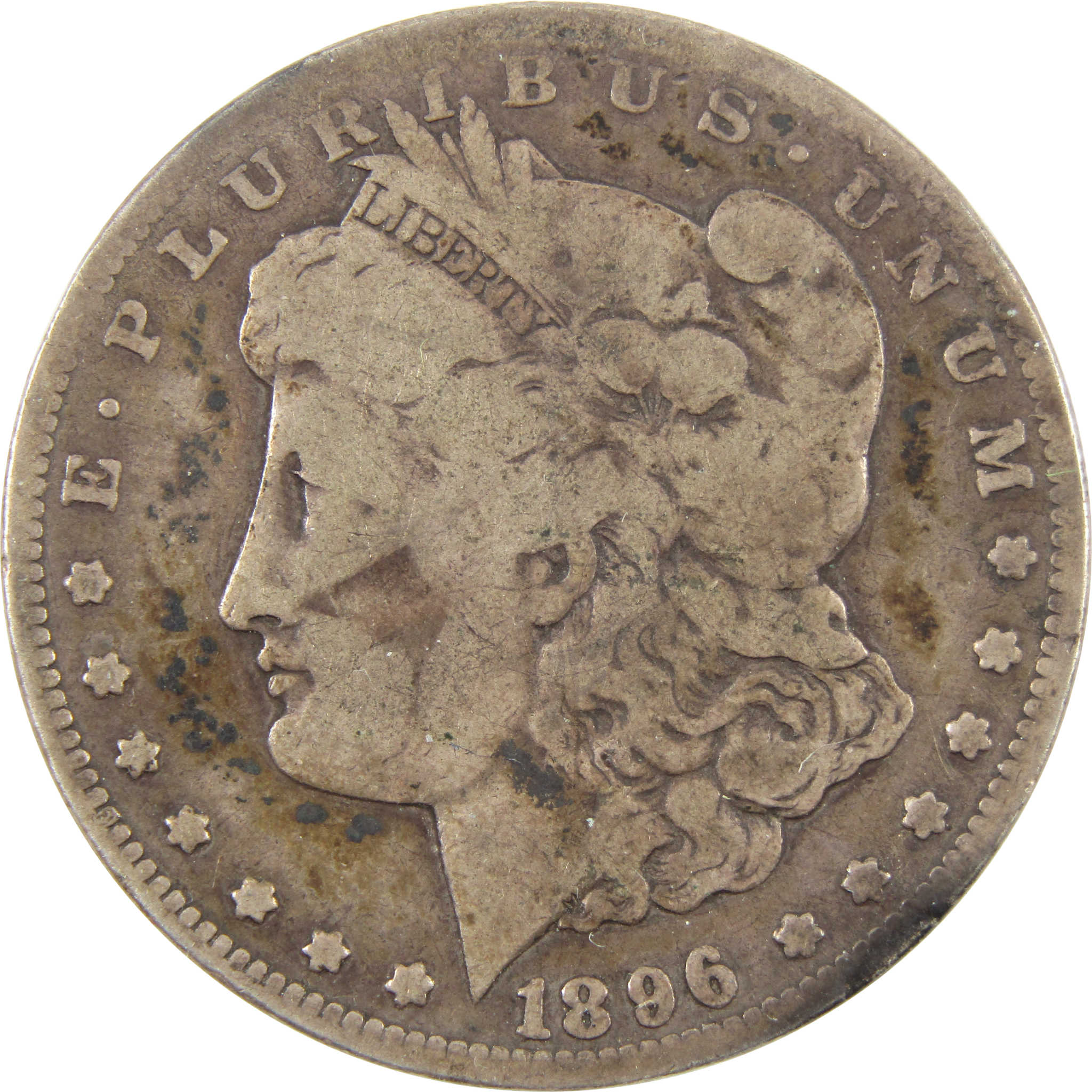 1896 S Morgan Dollar VG Very Good Details 90% Silver $1 SKU:I10430 - Morgan coin - Morgan silver dollar - Morgan silver dollar for sale - Profile Coins &amp; Collectibles
