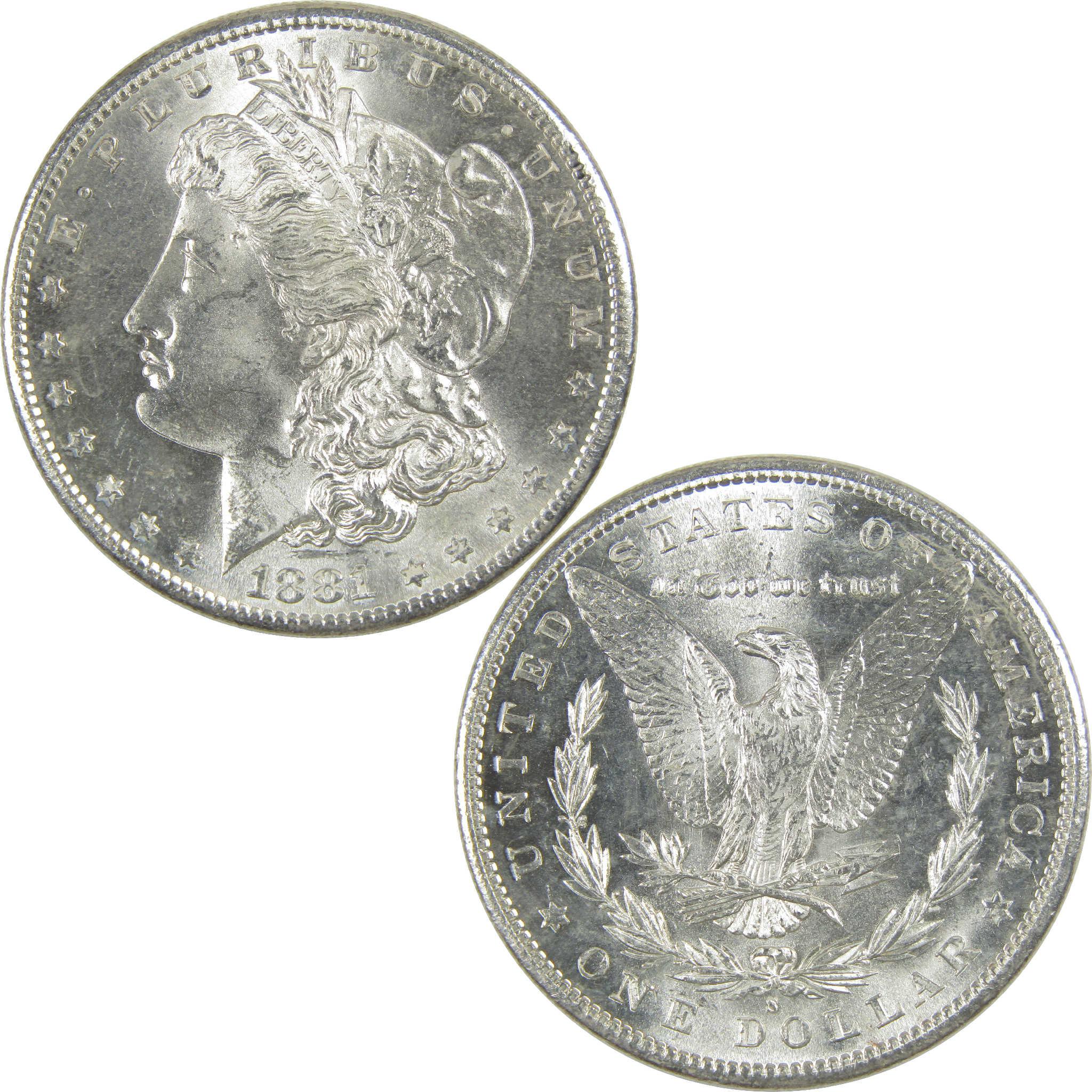 1881 S Morgan Dollar BU Gem Uncirculated Silver $1 Coin - Morgan coin - Morgan silver dollar - Morgan silver dollar for sale - Profile Coins &amp; Collectibles