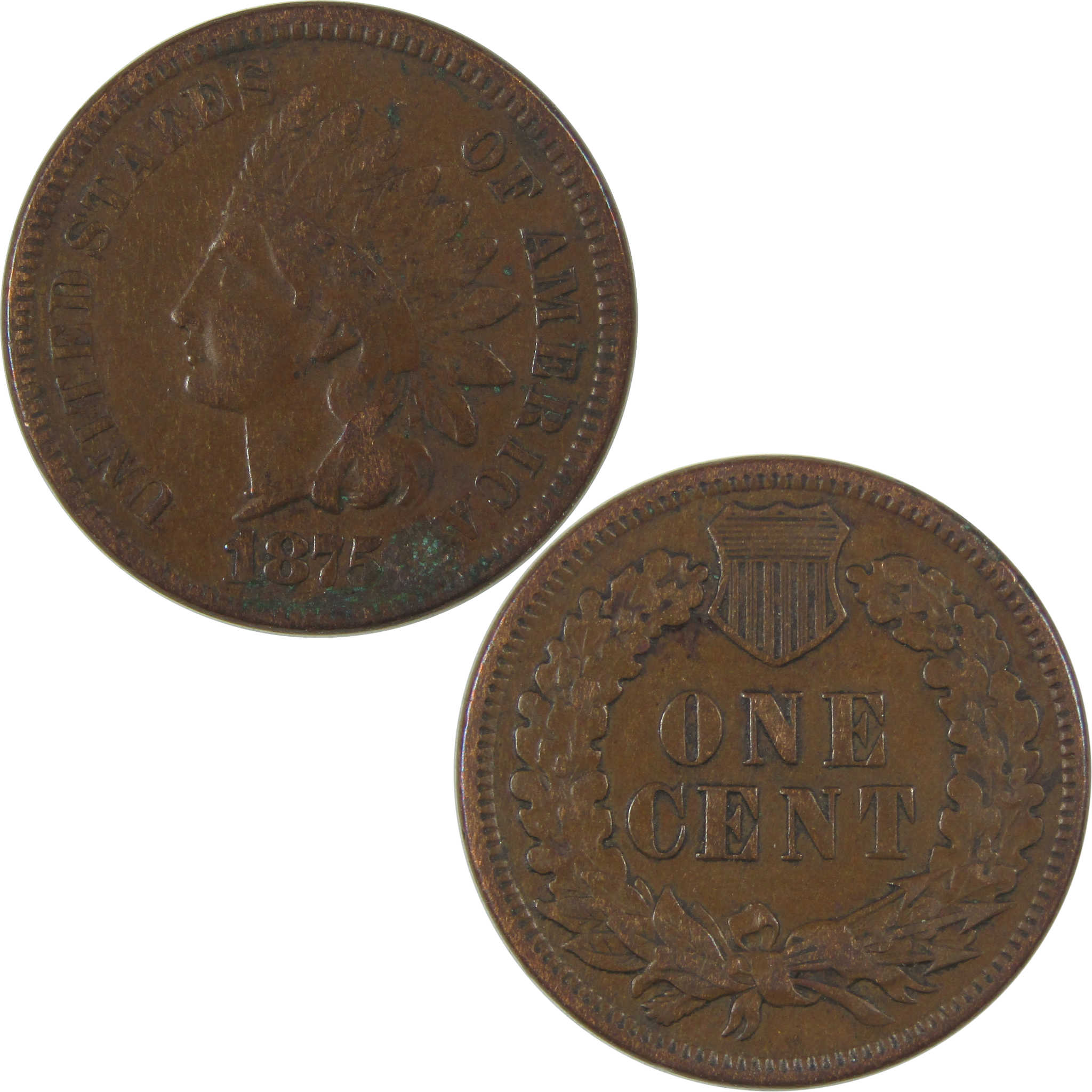 1875 Indian Head Cent VF Very Fine Details Penny 1c Coin SKU:I23261