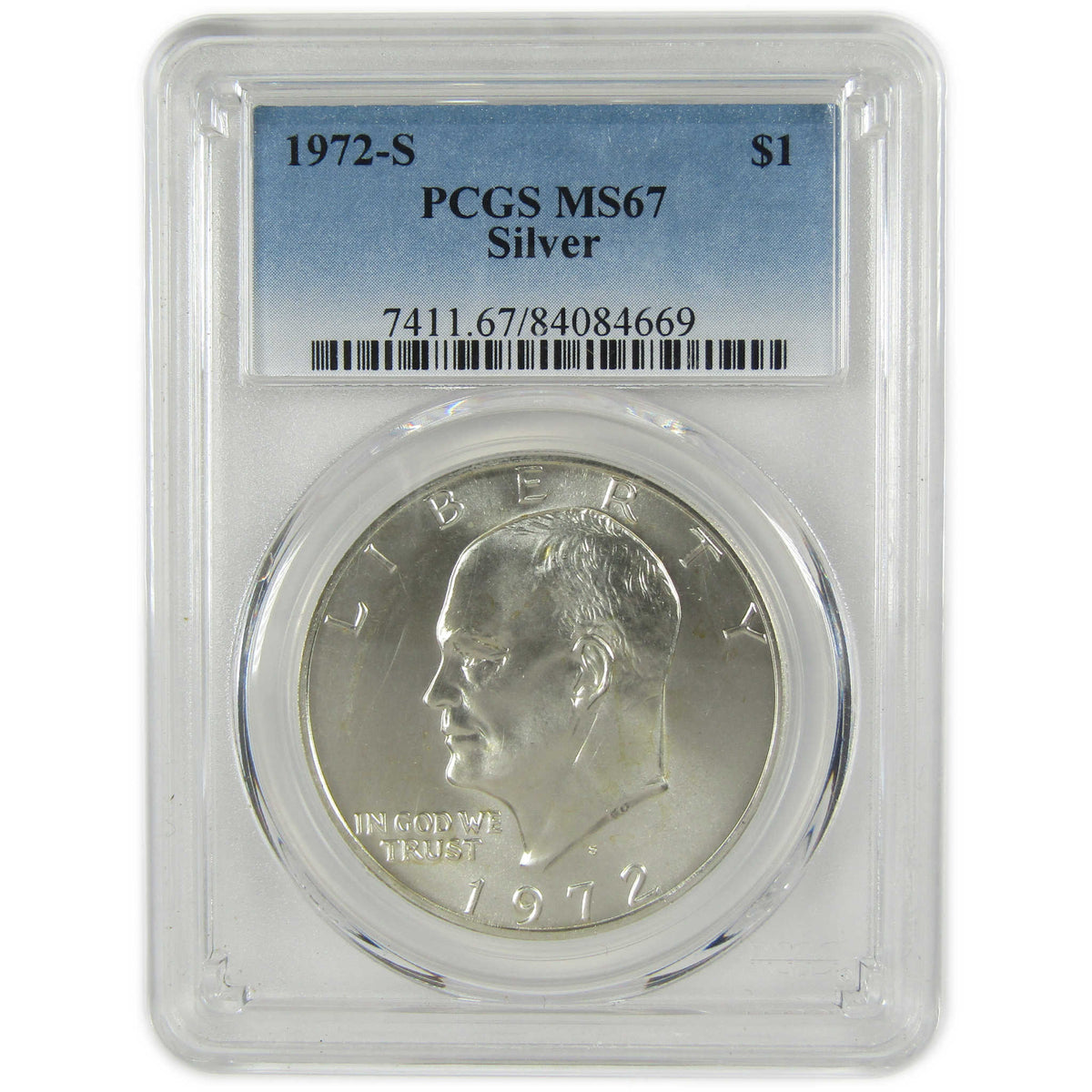 1972 S Eisenhower Silver Dollar MS 67 PCGS IKE $1 Coin SKU:I28826