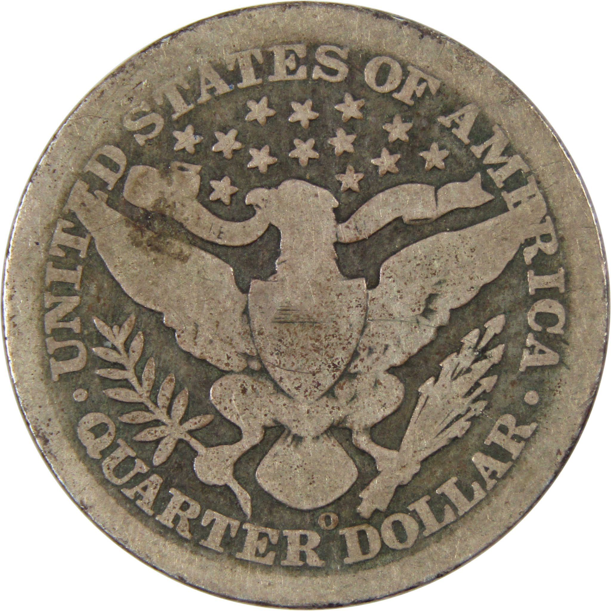 1896 O Barber Quarter AG About Good 90% Silver 25c Coin SKU:I8360