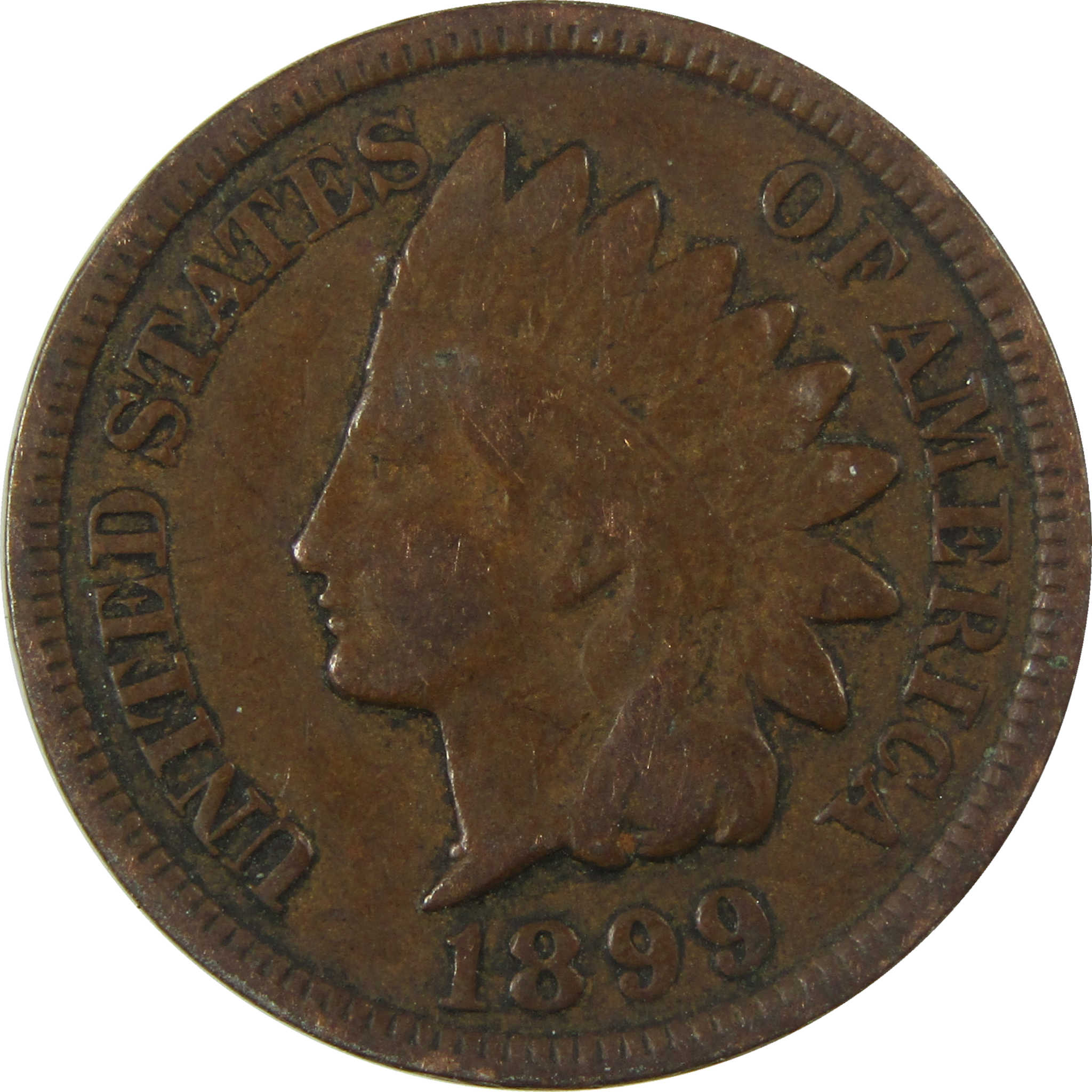 1899 Indian Head Cent F Fine Penny 1c Coin Collectible SKU:I26942