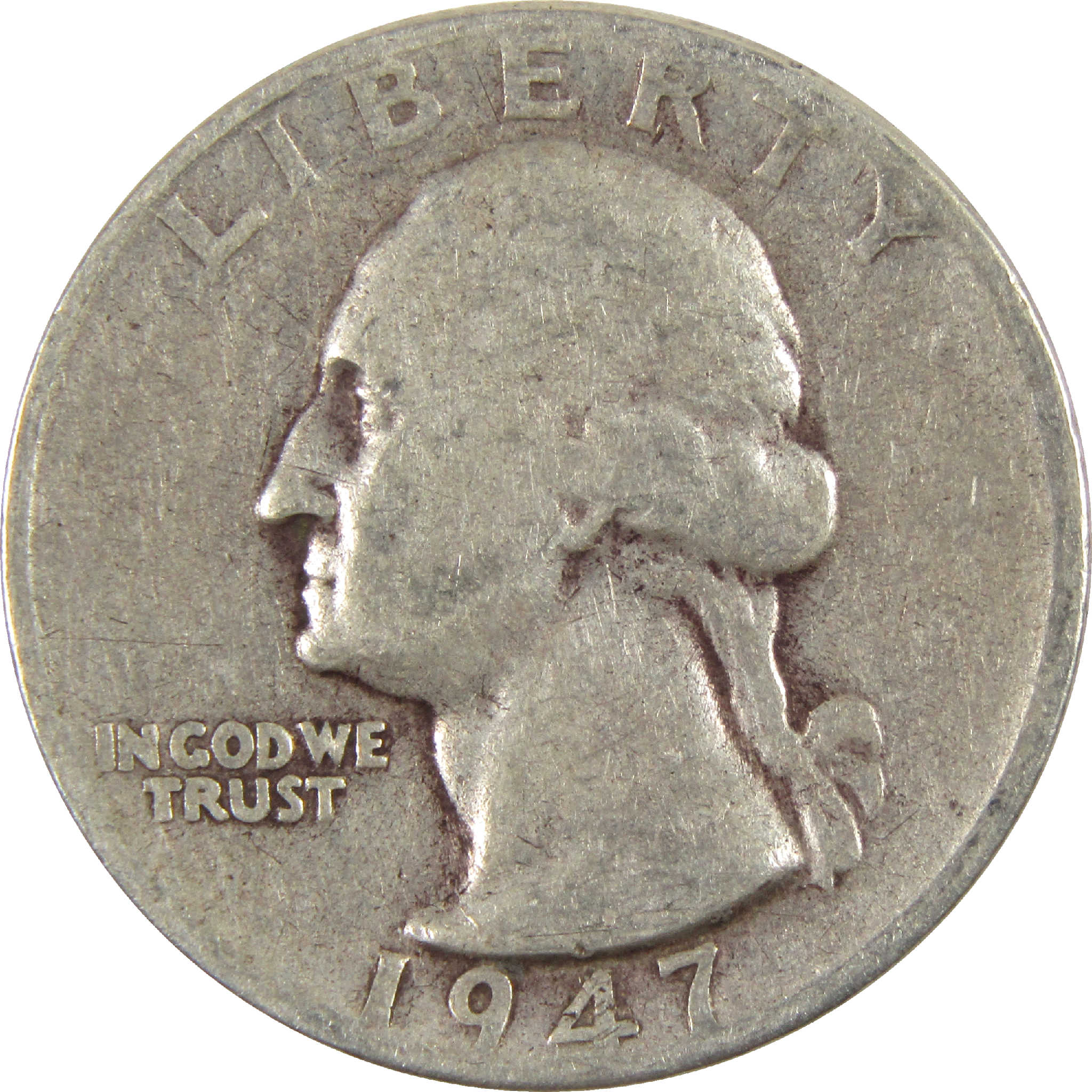 1947 S Washington Quarter AG About Good Silver 25c Coin