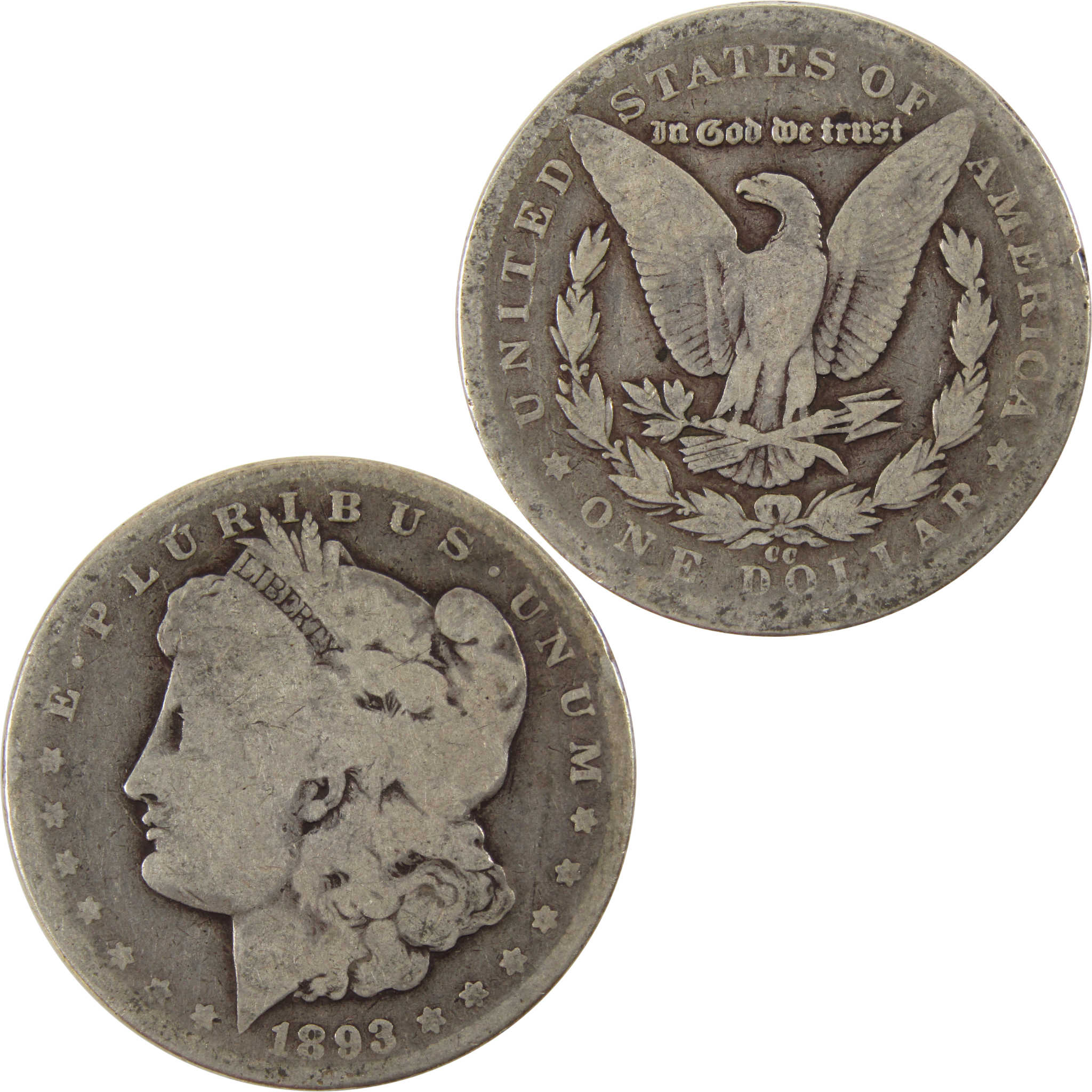 1893 CC Morgan Dollar AG About Good 90% Silver $1 Coin SKU:I8002 - Morgan coin - Morgan silver dollar - Morgan silver dollar for sale - Profile Coins &amp; Collectibles