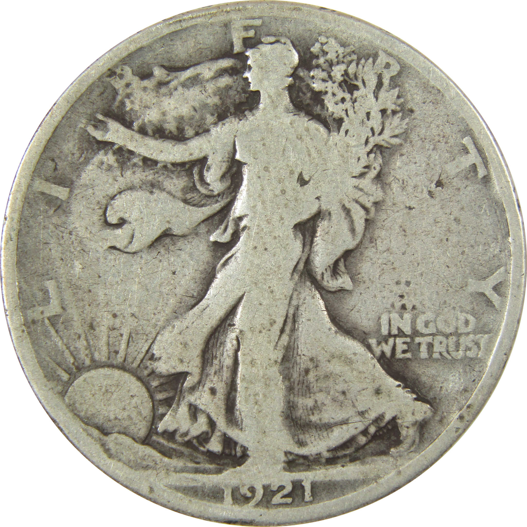 1921 Liberty Walking Silver 50c VG Very Good Details SKU:CP1436