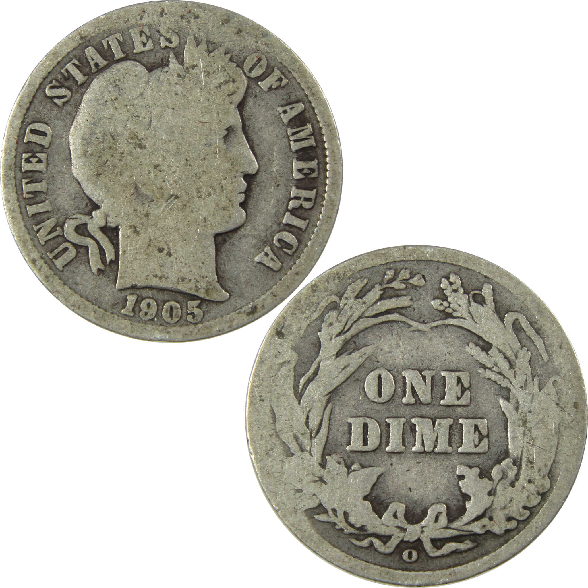 1905 O Micro O Barber Silver Dime AG About Good 10c Coin SKU:I26627