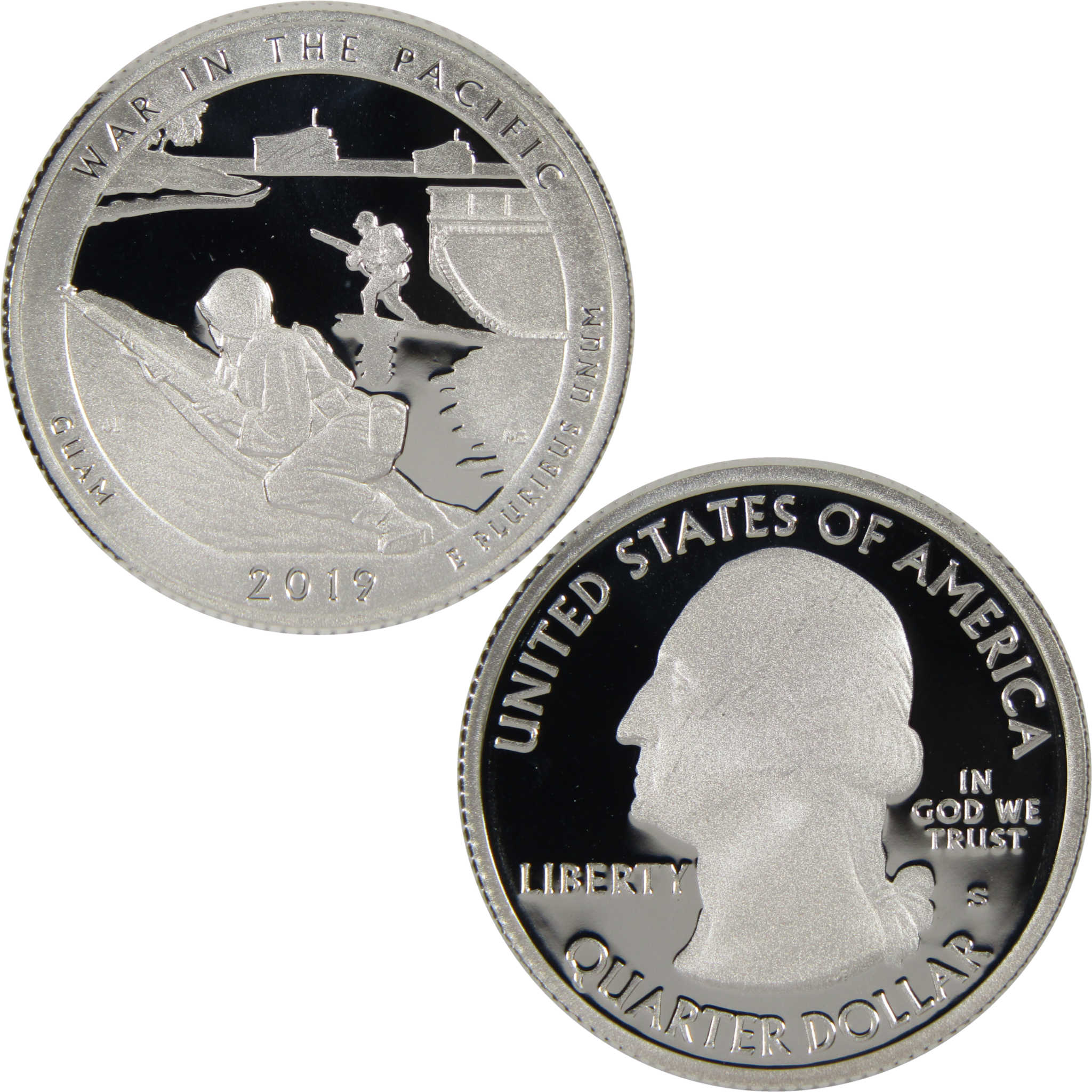 2019 S War in the Pacific National Park Quarter Silver 25c Proof Coin