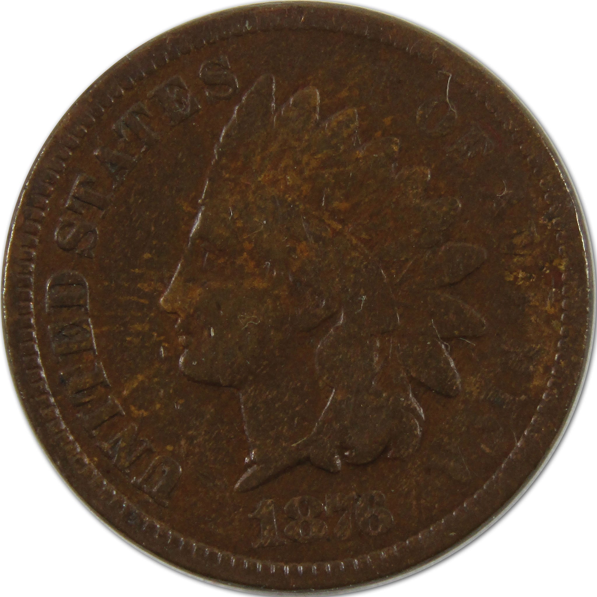 1876 Indian Head Cent VG Very Good Penny 1c Coin SKU:I10349