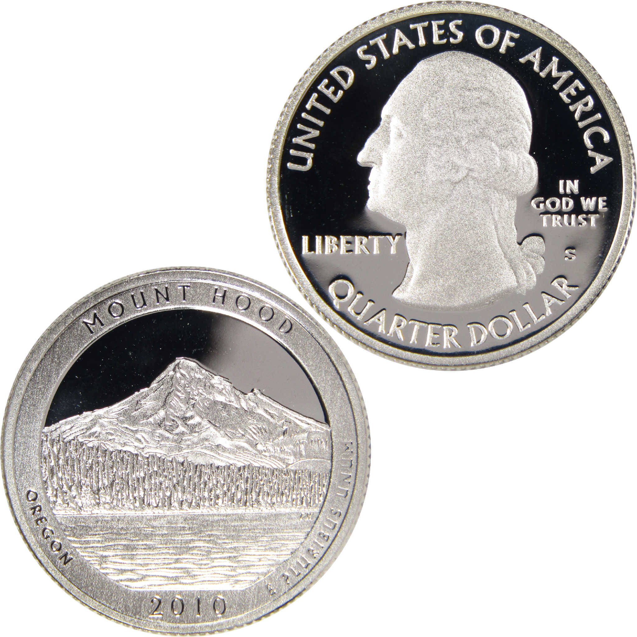 2010 S Mount Hood National Park Quarter Silver 25c Proof Coin