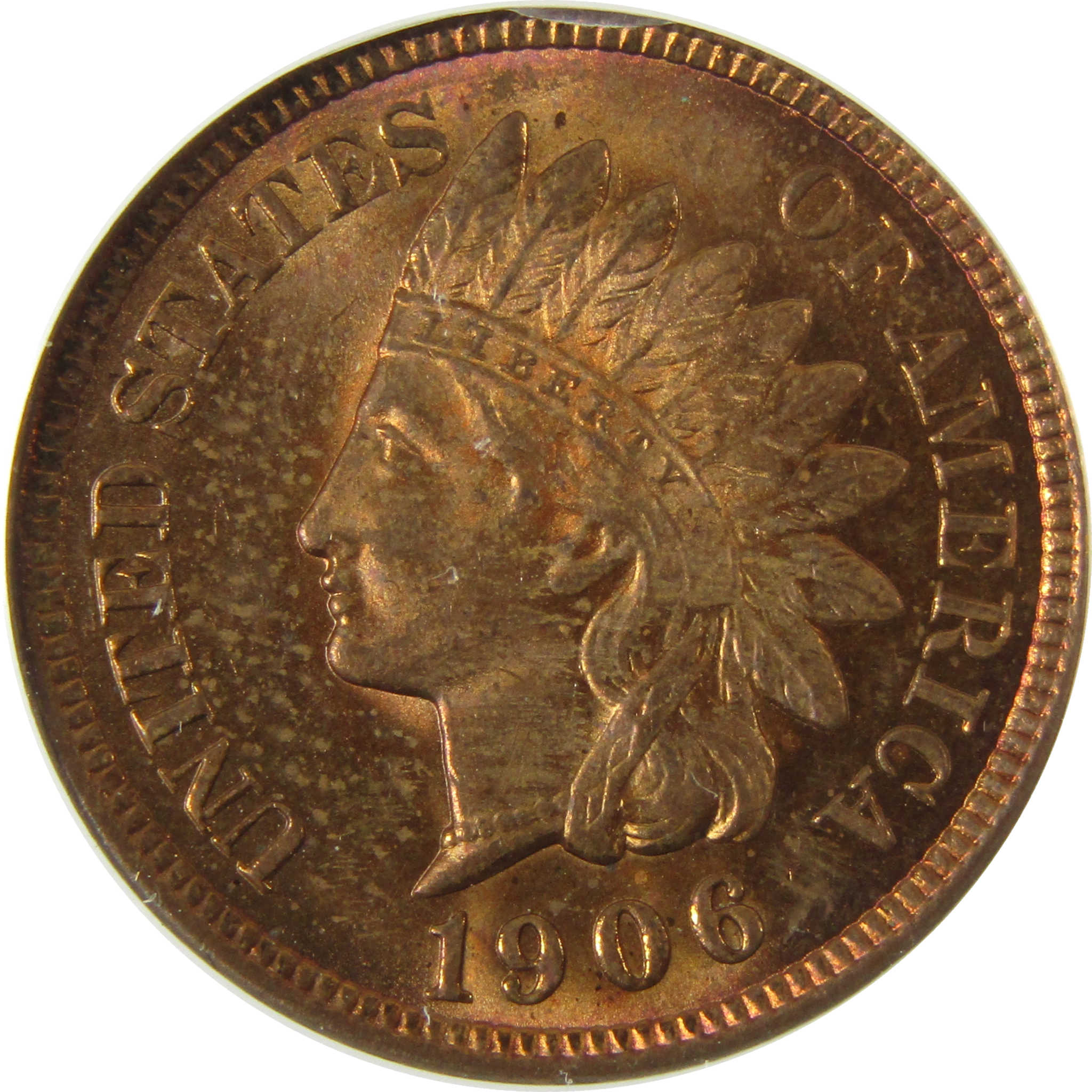 1906 Indian Head Cent MS 63 RB ANACS Uncirculated Penny SKU:I28411