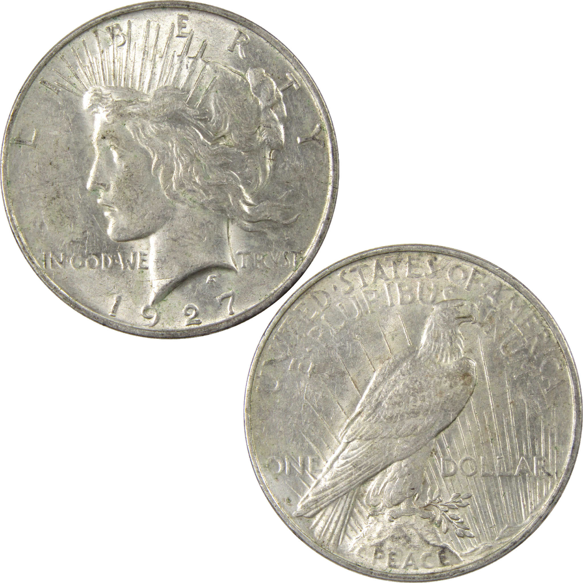 1927 D Peace Dollar Borderline Uncirculated Silver $1 Coin SKU:I11510