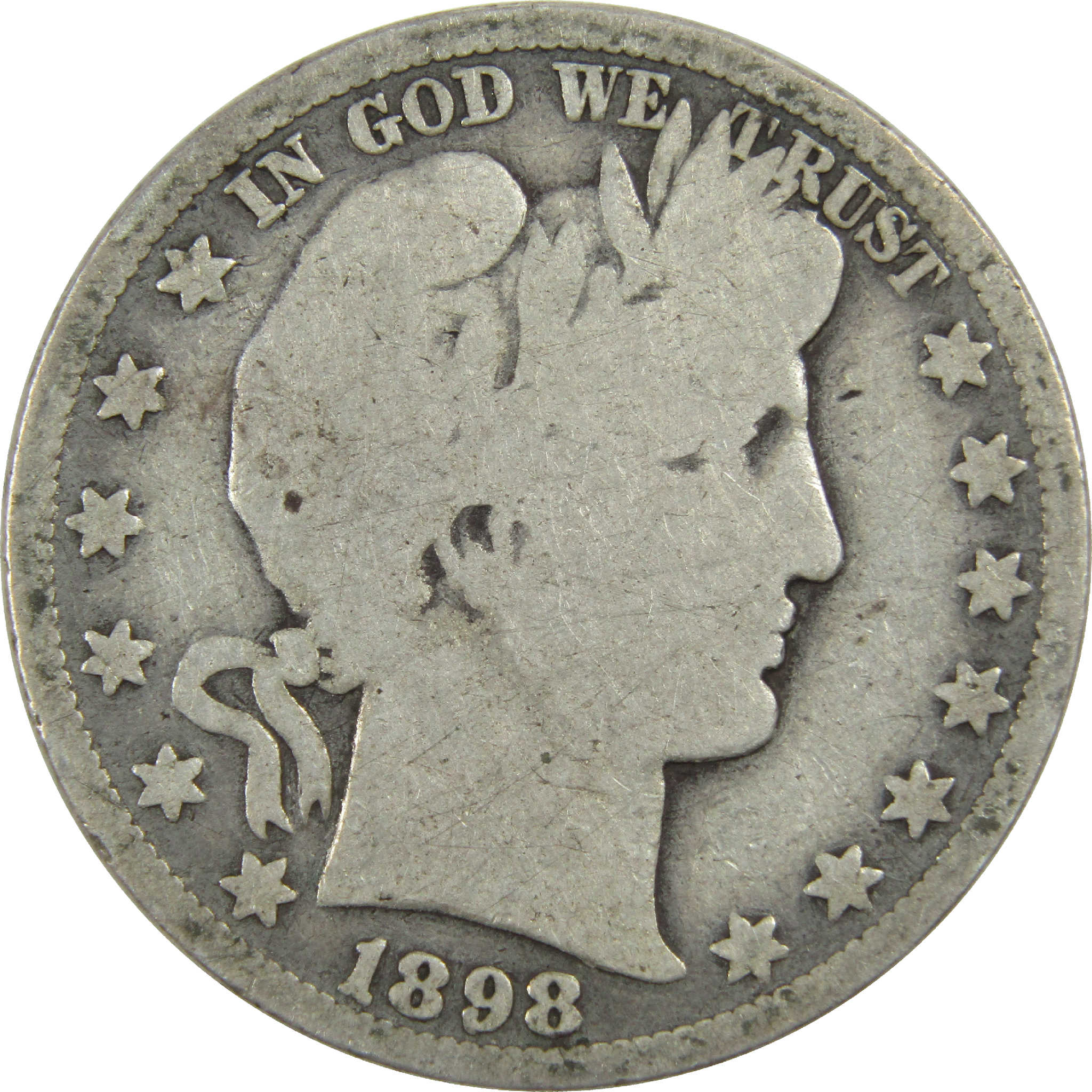 1898 O Barber Half Dollar AG About Good Silver 50c Coin SKU:I12553