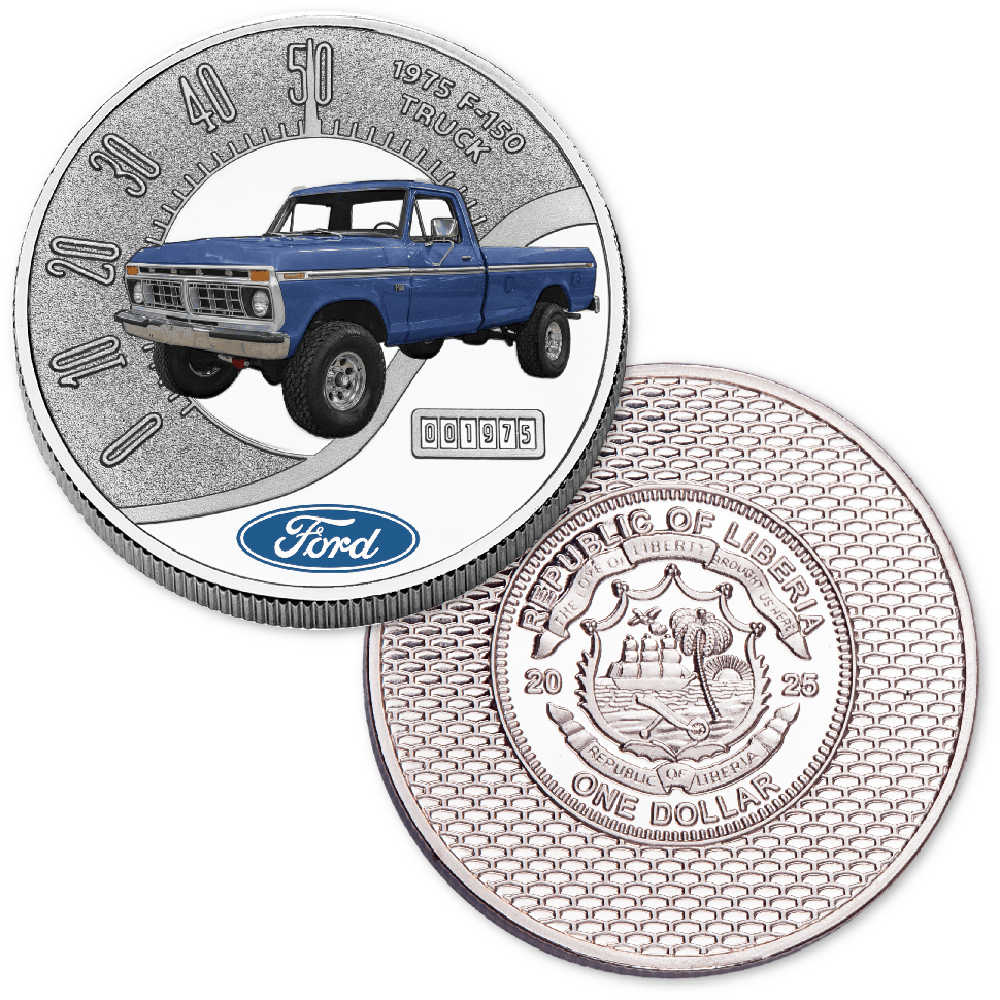 2025 Liberia Ford Truck Series 1975 F-150 Proof-Like $1 Coin