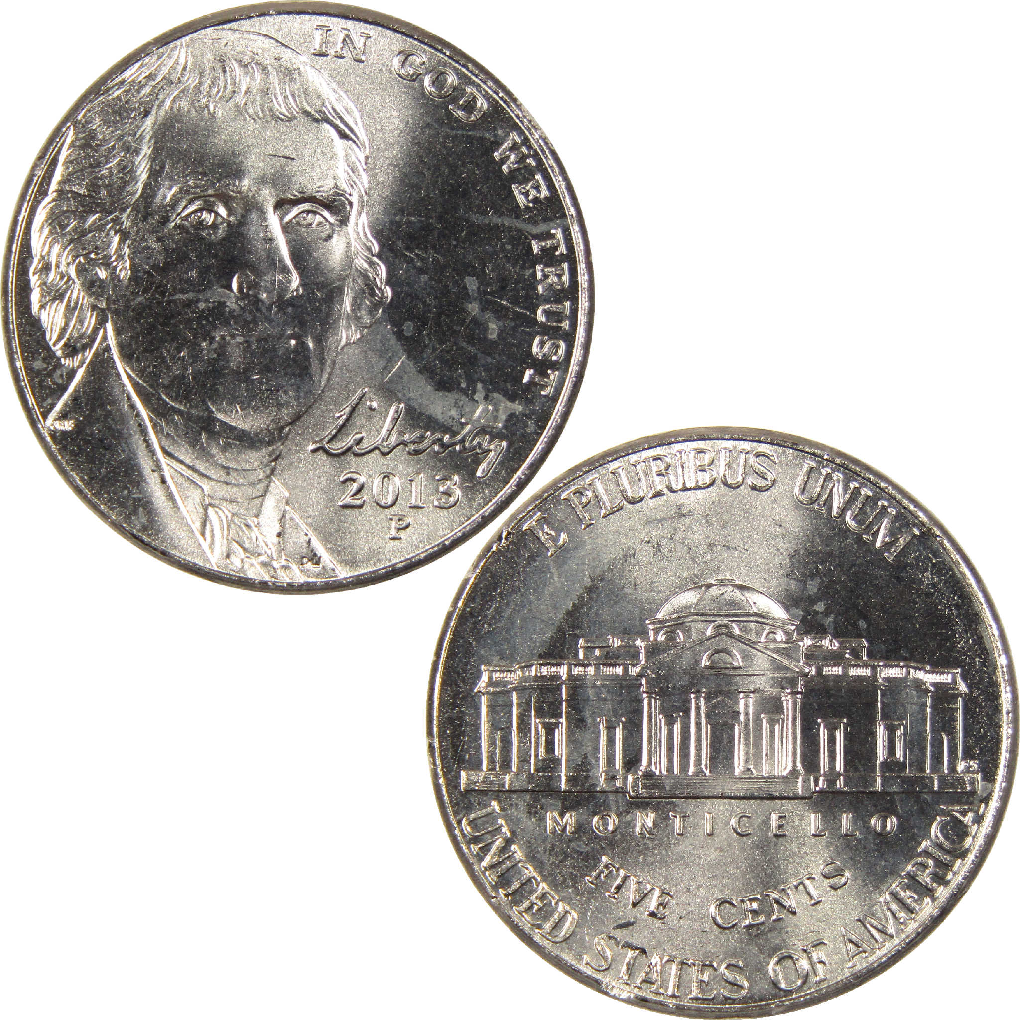 2013 P Jefferson Nickel Uncirculated 5c Coin